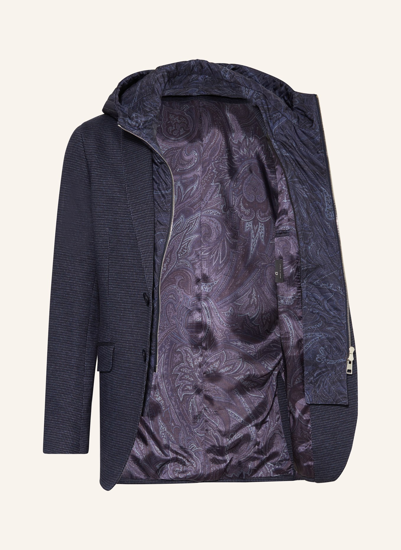 ETRO Suit jacket extra slim fit with removable trim, Color: DARK BLUE (Image 4)