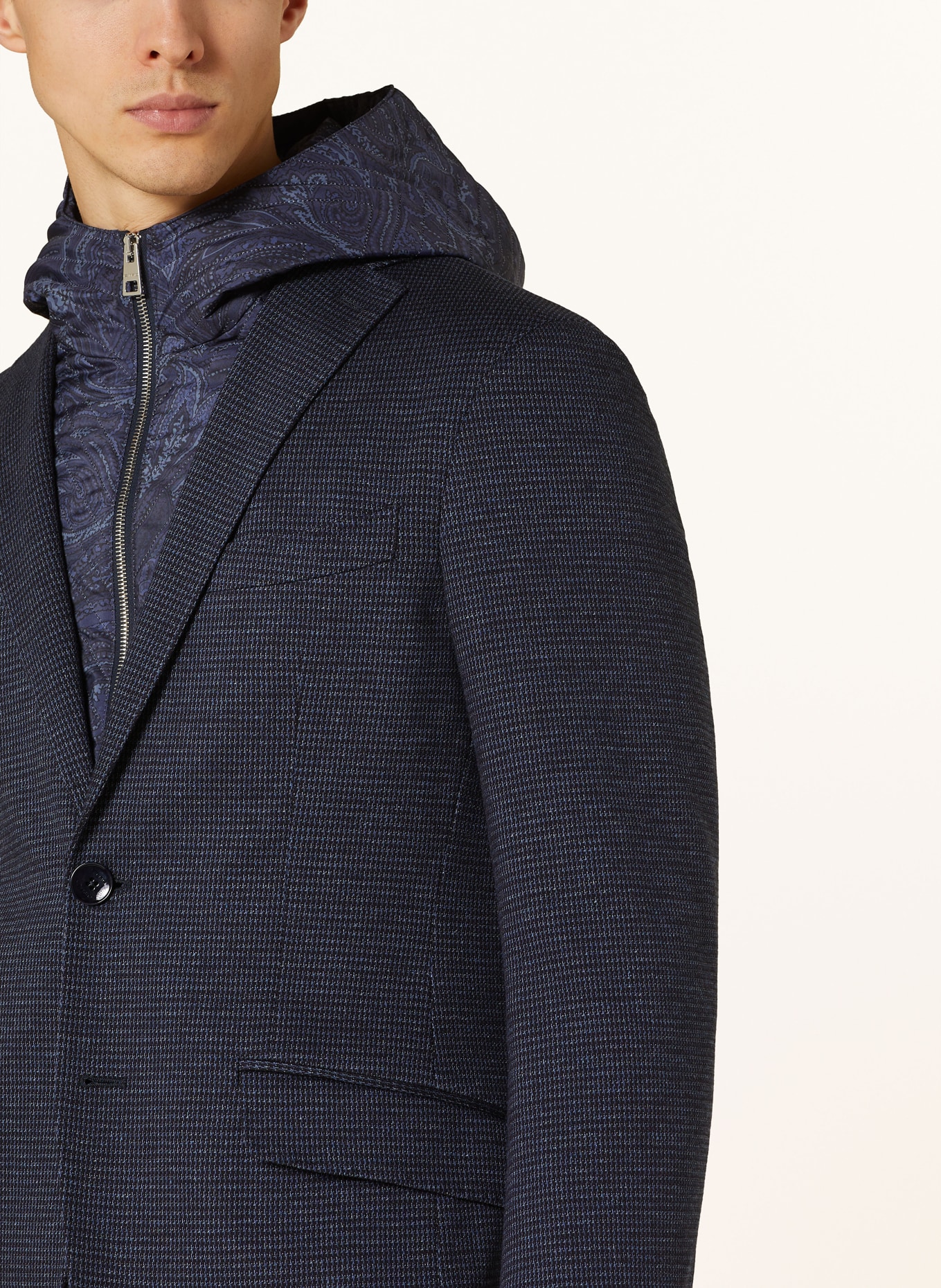 ETRO Suit jacket extra slim fit with removable trim, Color: DARK BLUE (Image 5)