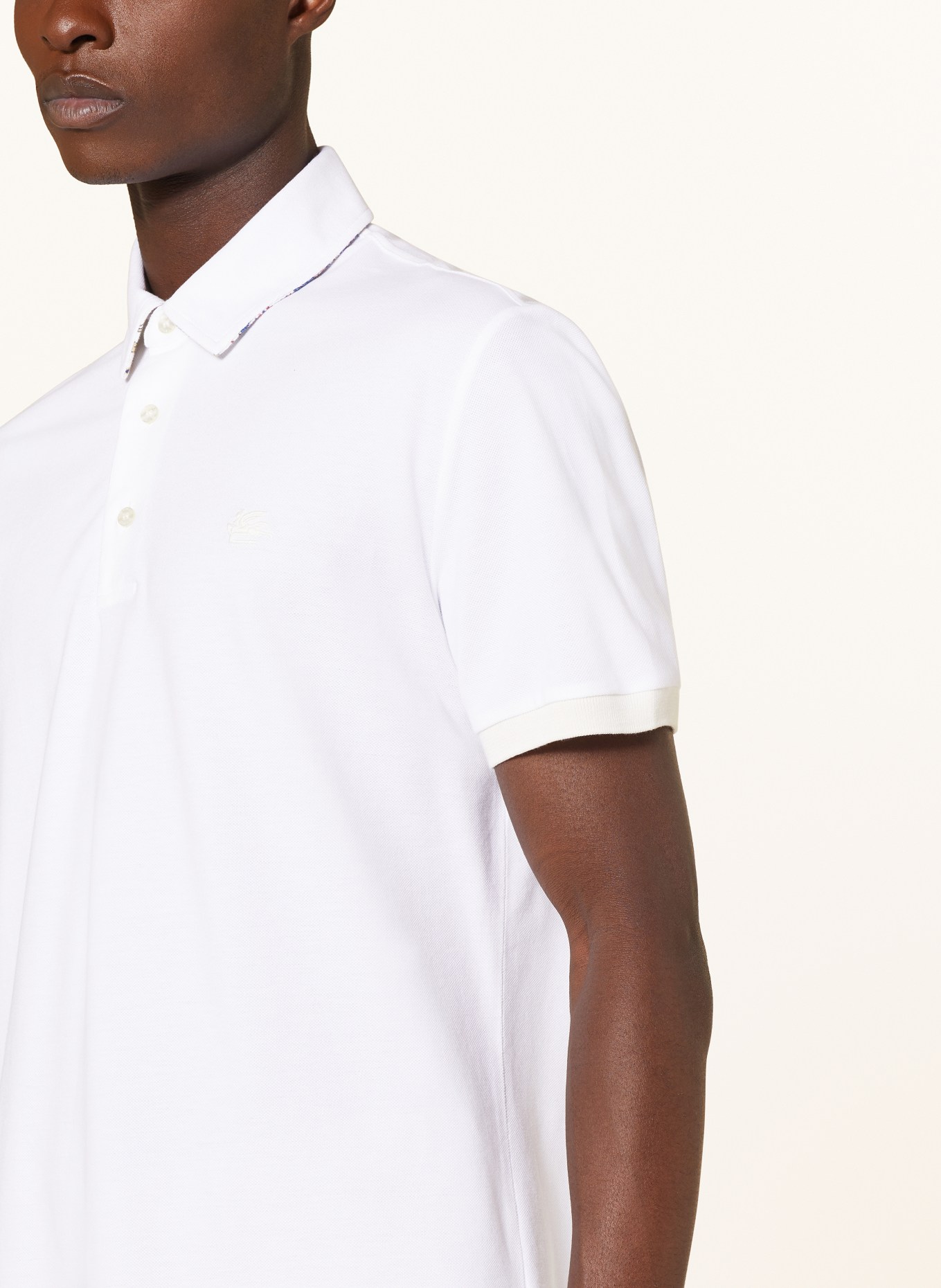 ETRO Piqué-Poloshirt Regular Fit, Farbe: WEISS (Bild 4)