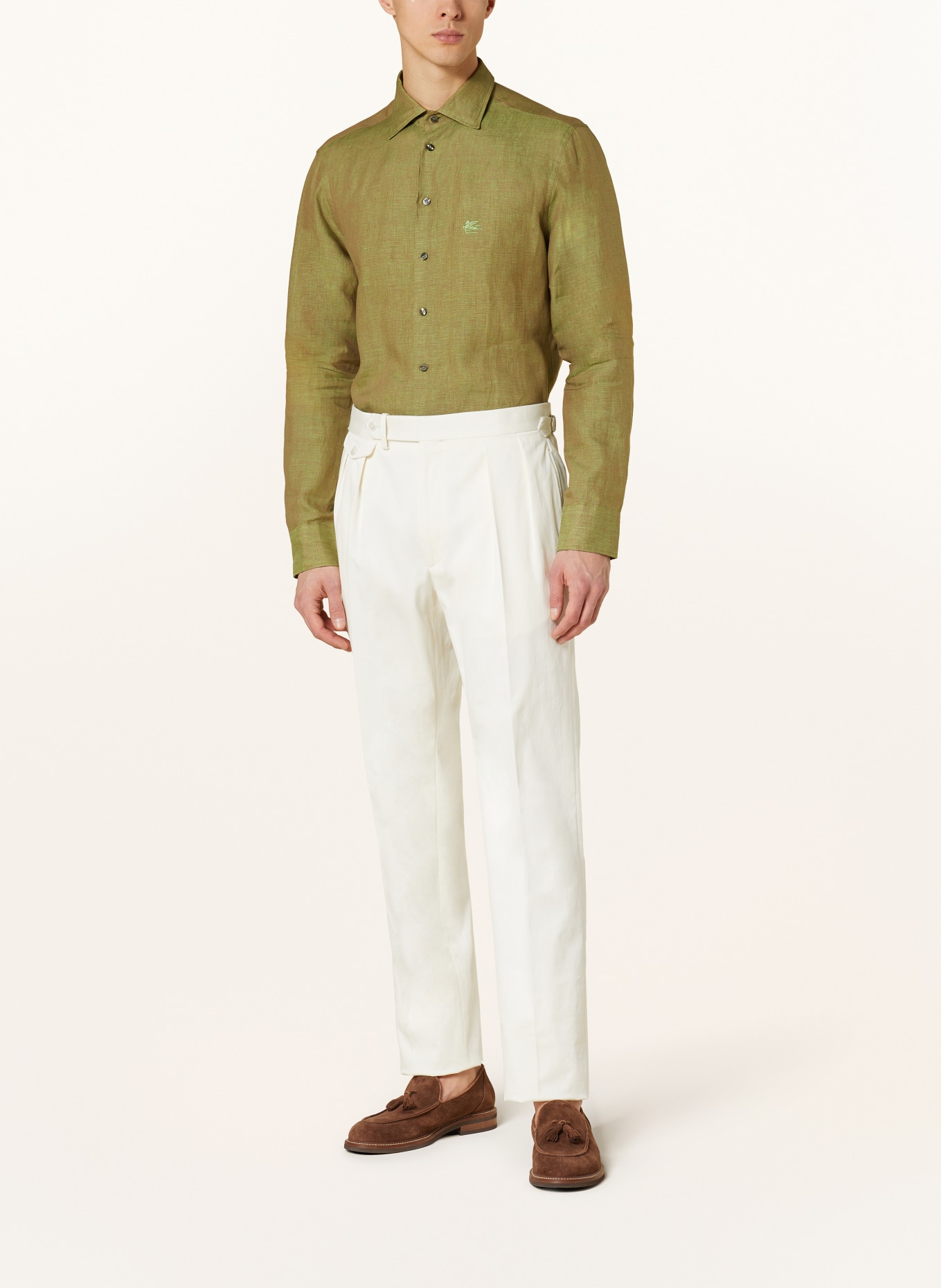 ETRO Linen shirt regular fit, Color: GREEN (Image 2)