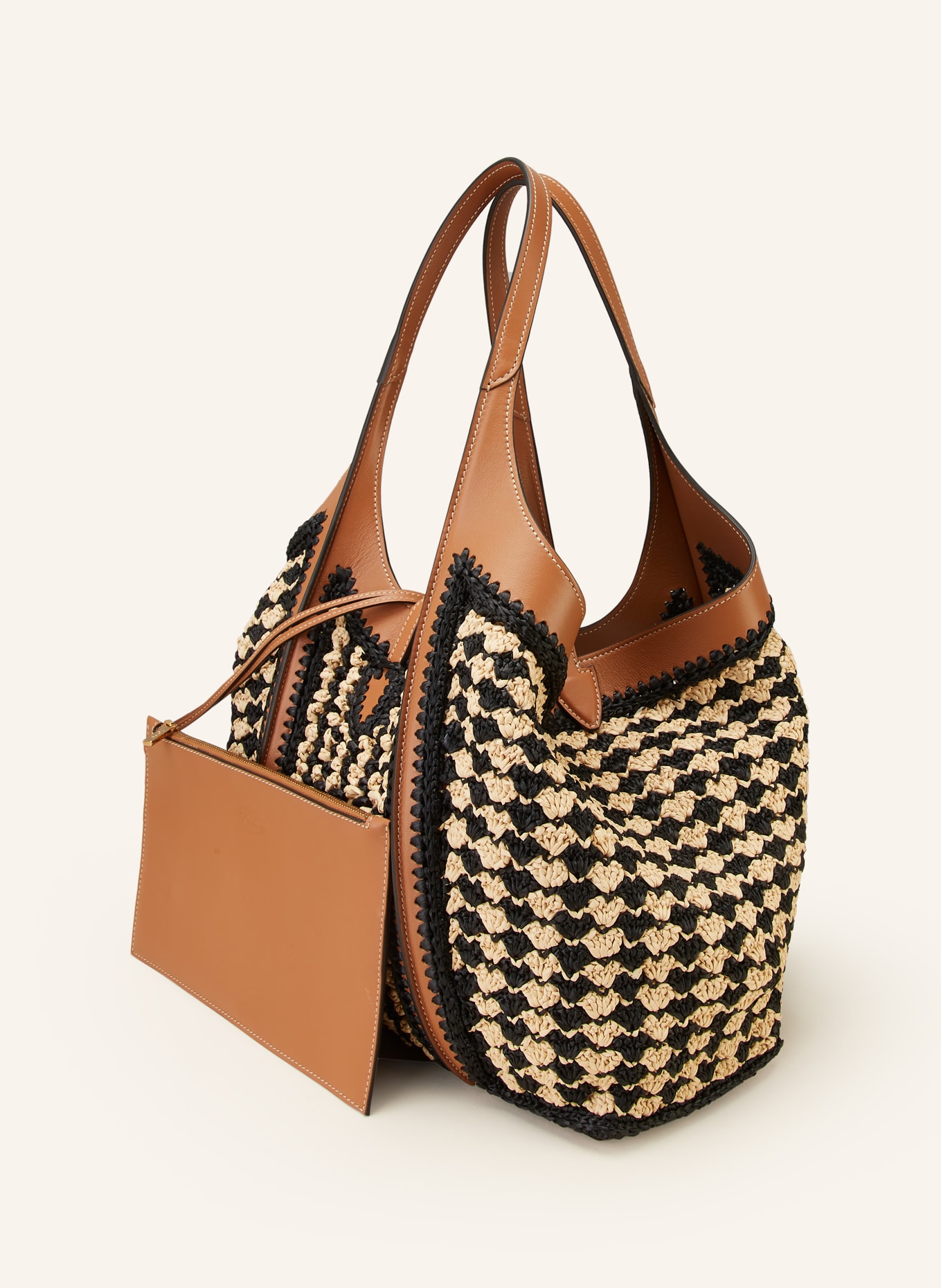 TOD'S Shopper with pouch, Color: LIGHT BROWN/ BROWN/ BLACK (Image 2)