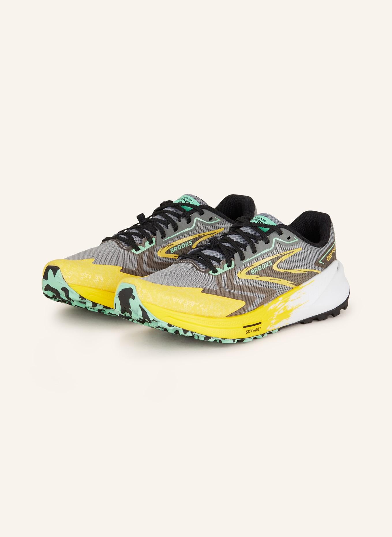 BROOKS Trail running shoes CATAMOUNT 3, Color: GRAY/ DARK YELLOW (Image 1)