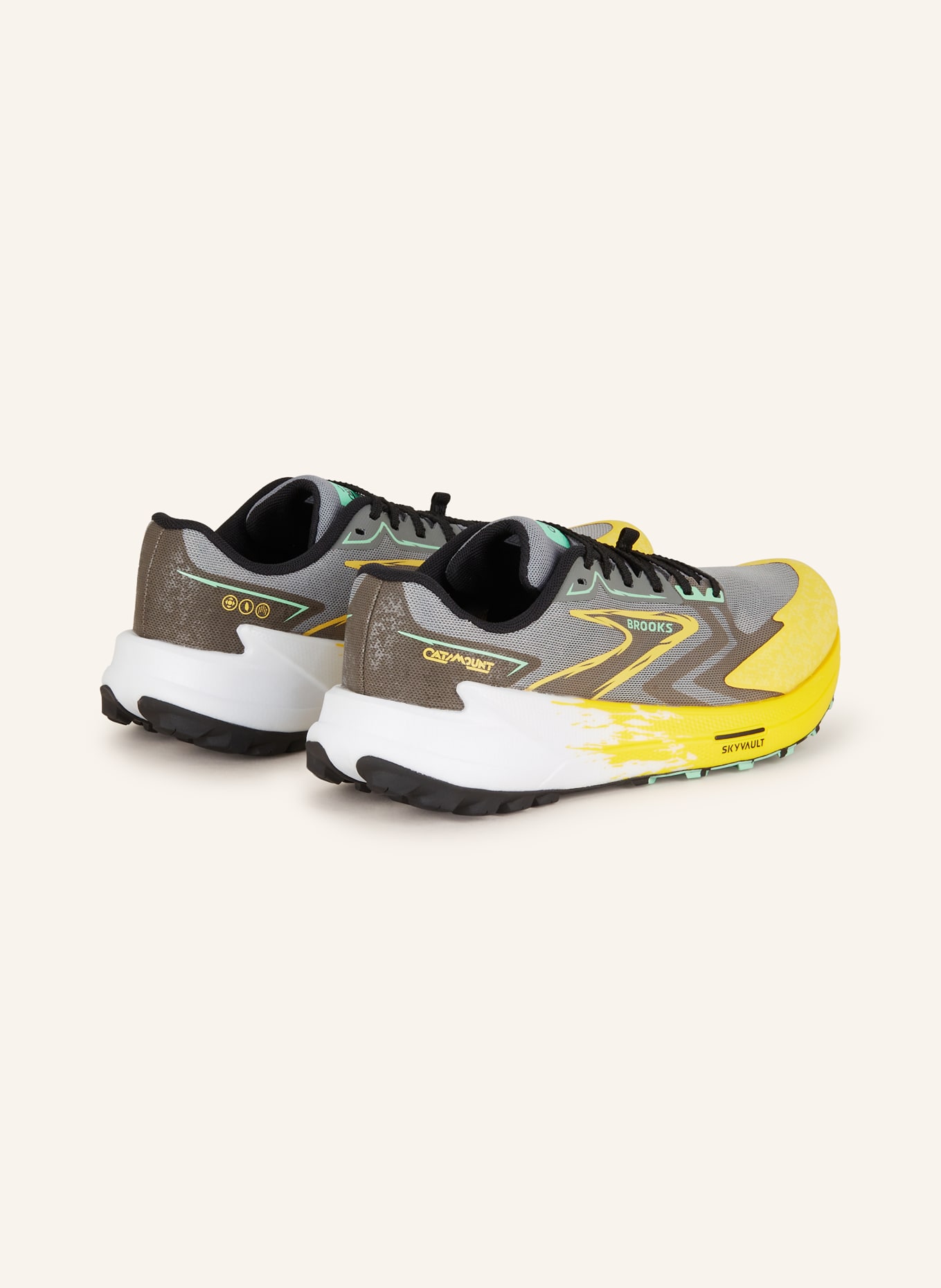 BROOKS Trailrunning-Schuhe CATAMOUNT 3, Farbe: GRAU/ DUNKELGELB (Bild 2)
