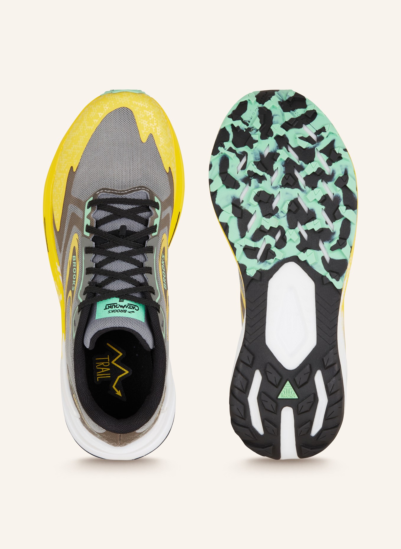 BROOKS Trailrunning-Schuhe CATAMOUNT 3, Farbe: GRAU/ DUNKELGELB (Bild 5)