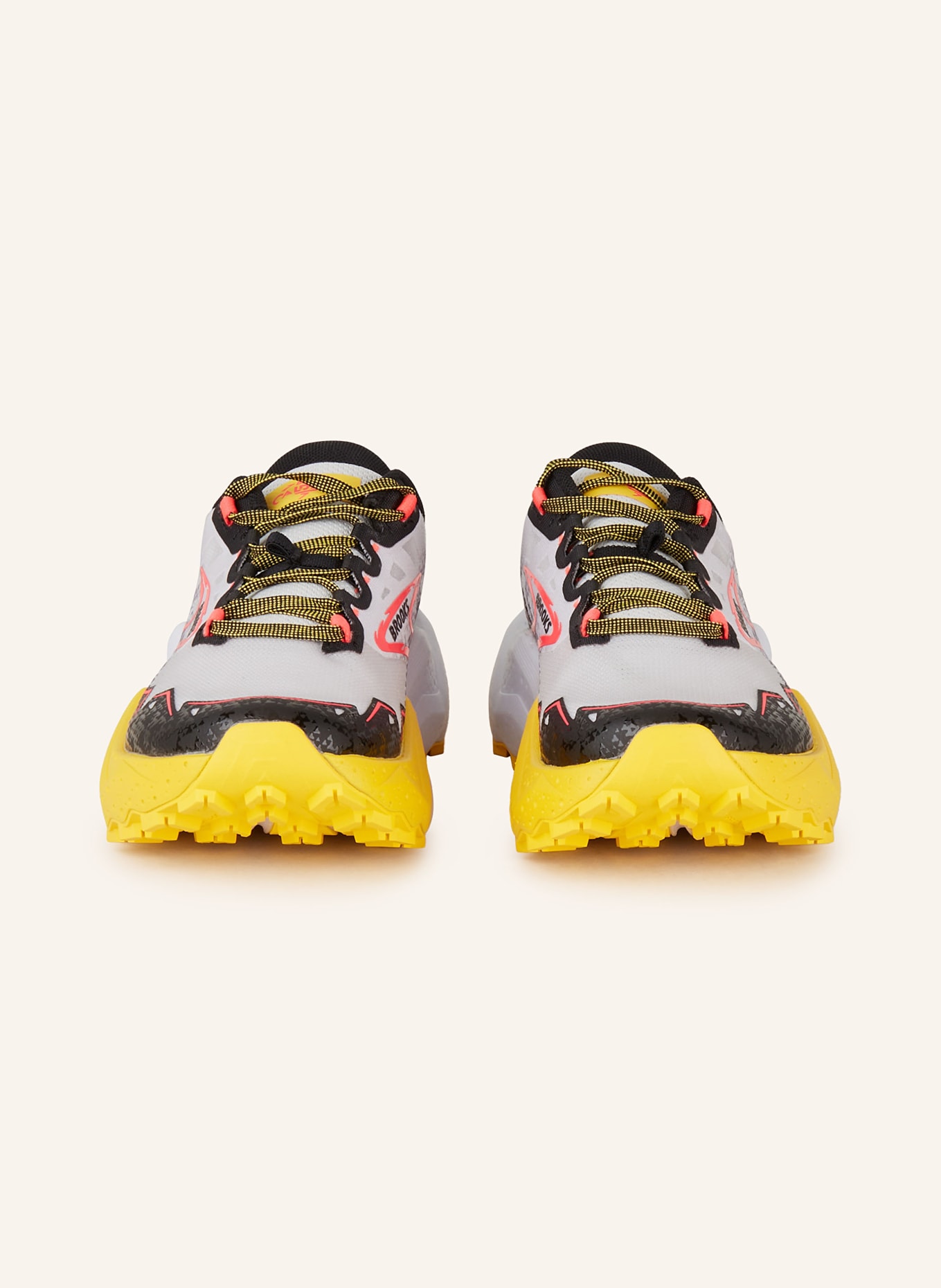 BROOKS Trail running shoes CALDERA 7, Color: LIGHT GRAY/ BLACK/ YELLOW (Image 3)