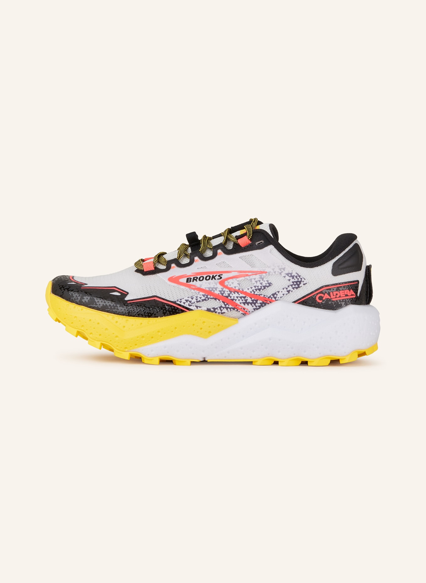 BROOKS Trail running shoes CALDERA 7, Color: LIGHT GRAY/ BLACK/ YELLOW (Image 4)