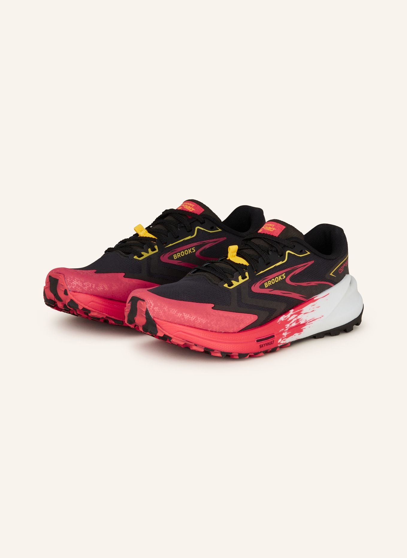 BROOKS Trail running shoes CATAMOUNT 3, Color: BLACK/ NEON PINK (Image 1)