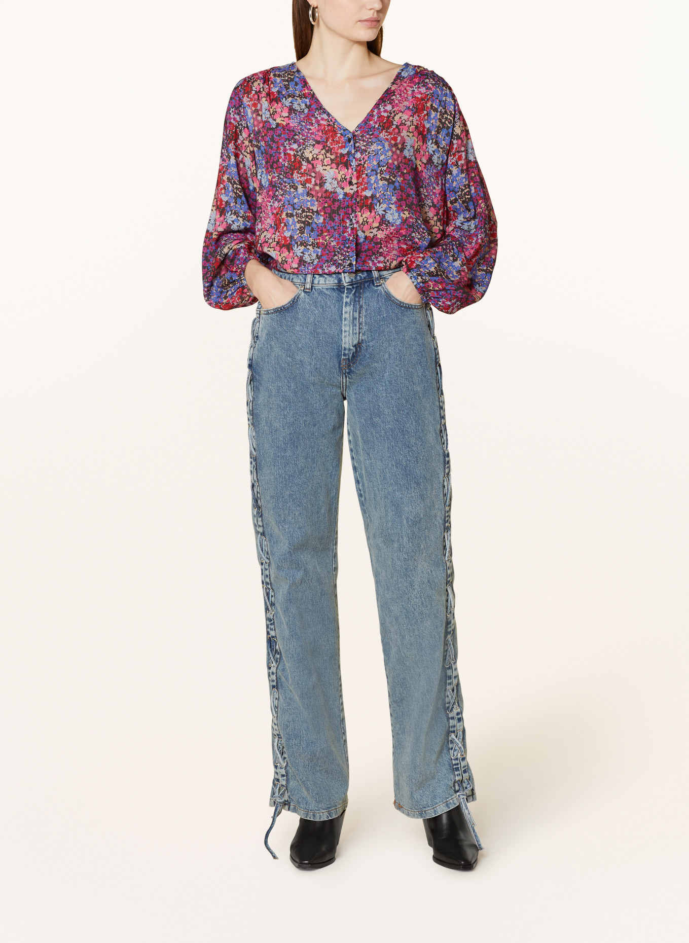 mavi Bluse mit Glitzergarn, Farbe: LILA/ BLAU/ PINK (Bild 2)