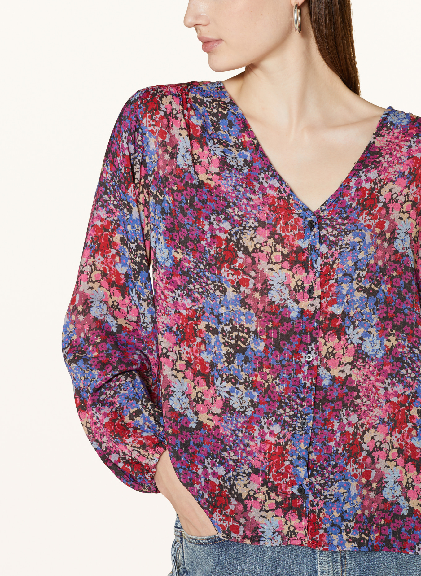 mavi Bluse mit Glitzergarn, Farbe: LILA/ BLAU/ PINK (Bild 4)