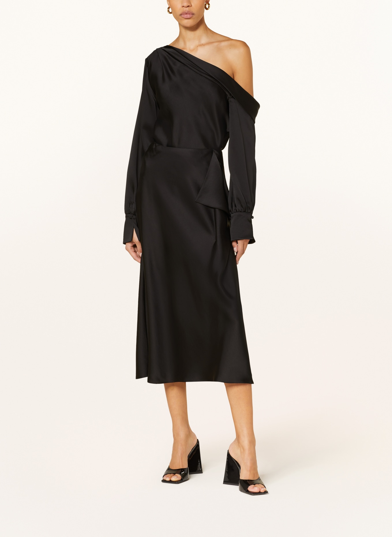 SIMKHAI Satin skirt BLANE, Color: BLACK (Image 2)