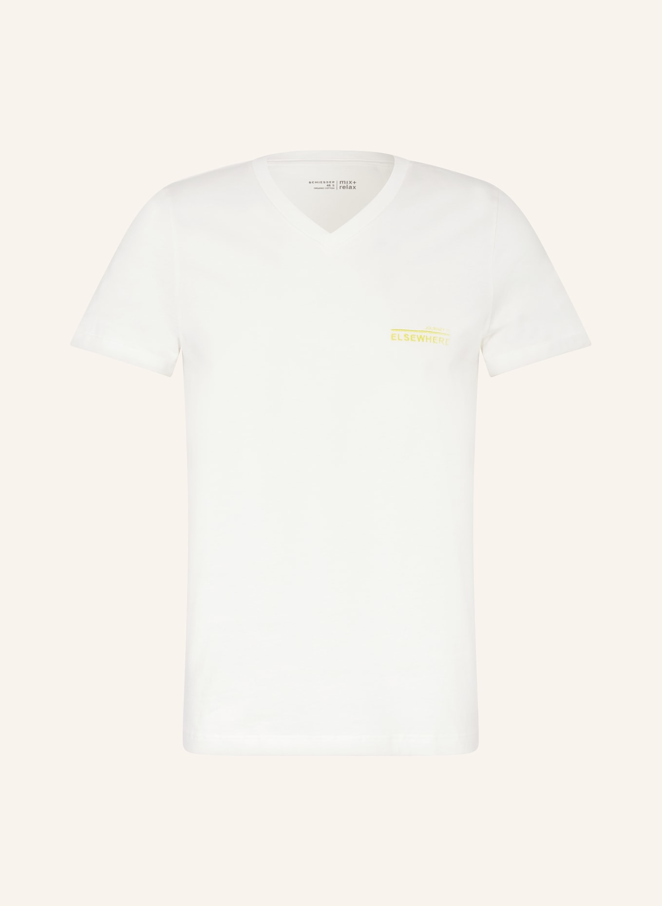 SCHIESSER Pajama shirt MIX + RELAX, Color: WHITE/ YELLOW (Image 1)
