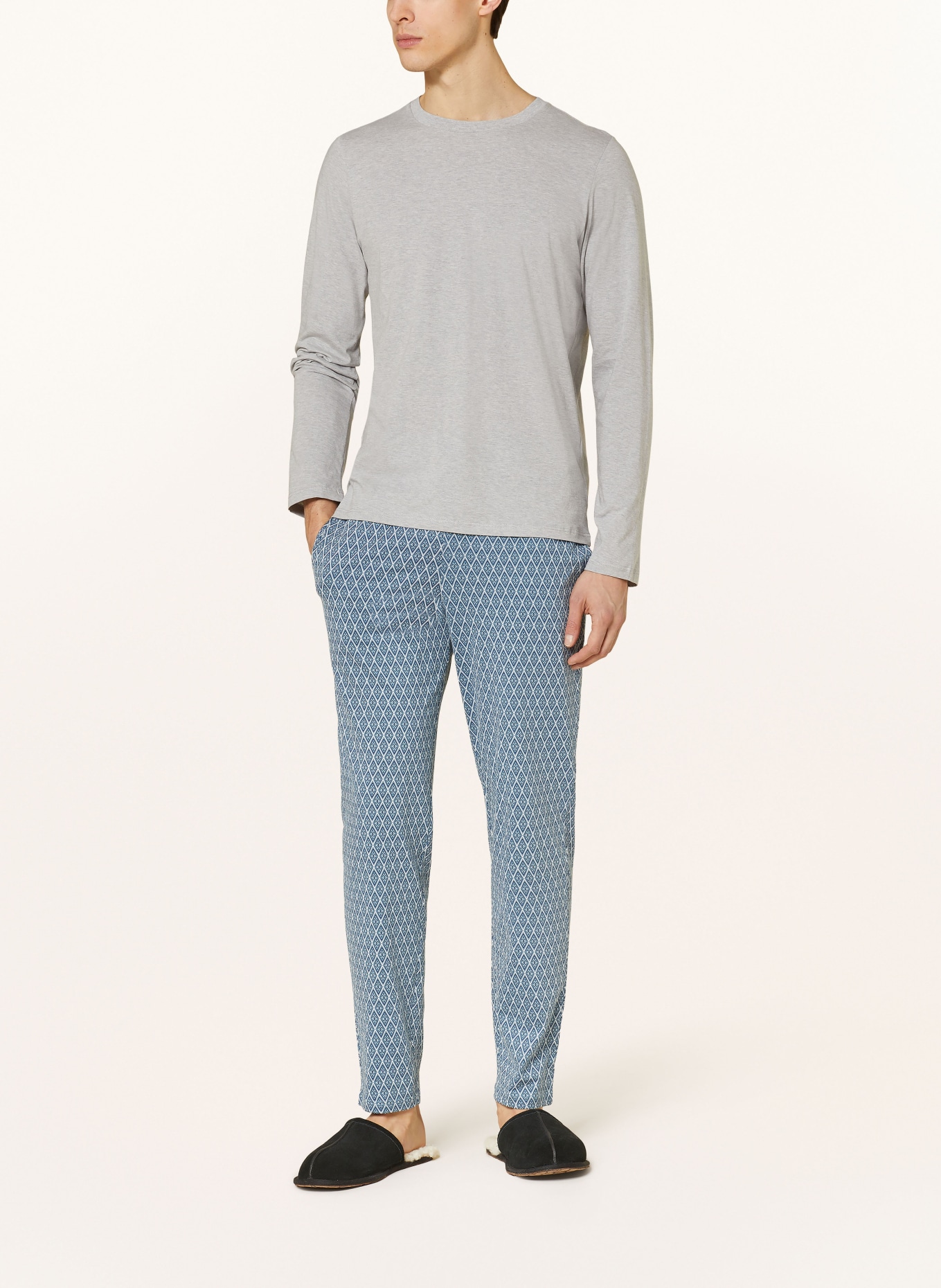 SCHIESSER Pajama pants MIX + RELAX, Color: BLUE GRAY/ BLUE/ WHITE (Image 2)