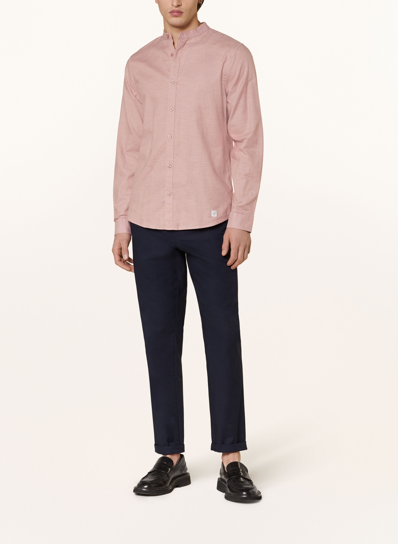 NOWADAYS Oxford shirt slim fit with stand-up collar, Color: ROSE (Image 2)