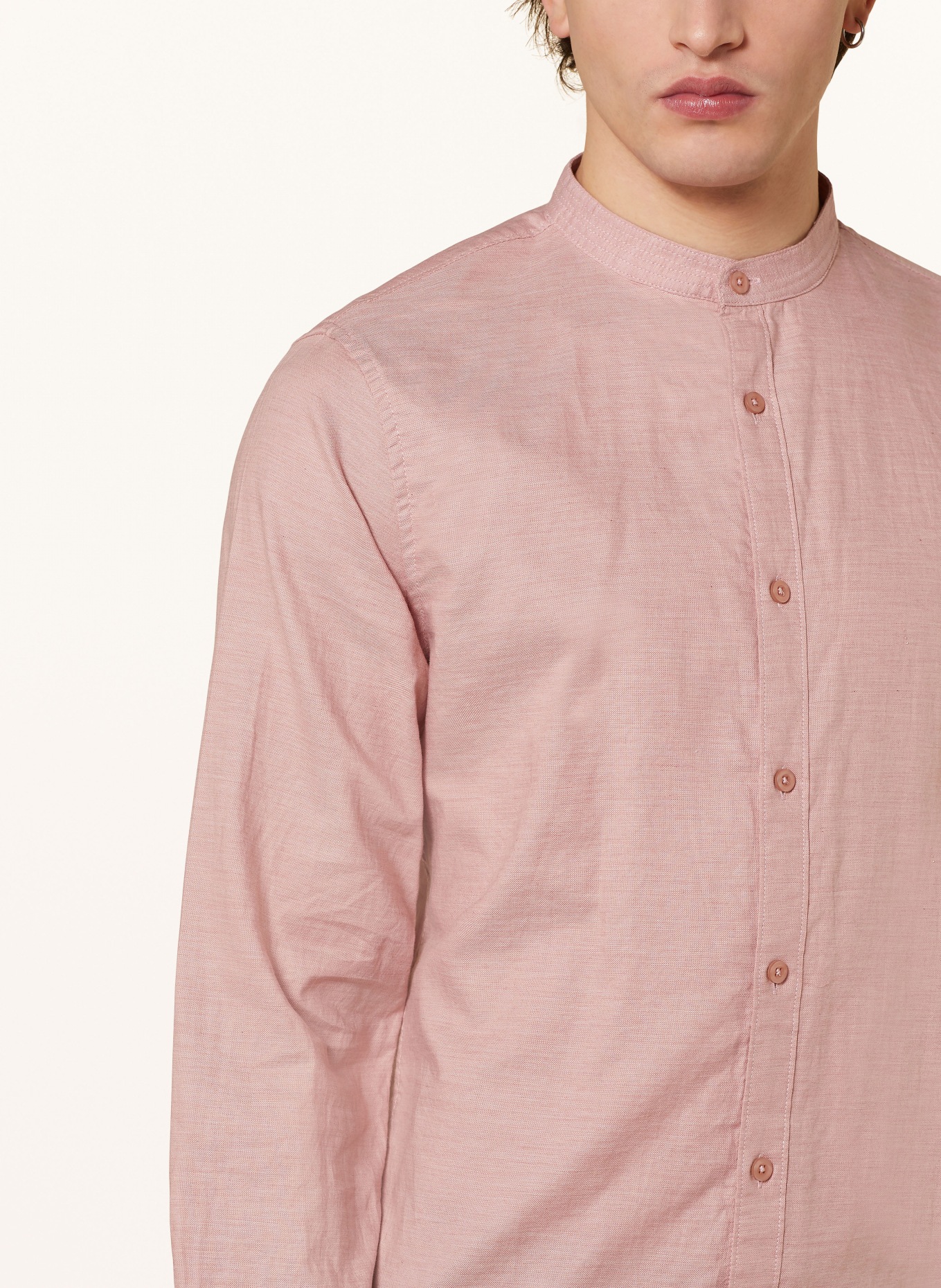 NOWADAYS Oxford shirt slim fit with stand-up collar, Color: ROSE (Image 4)