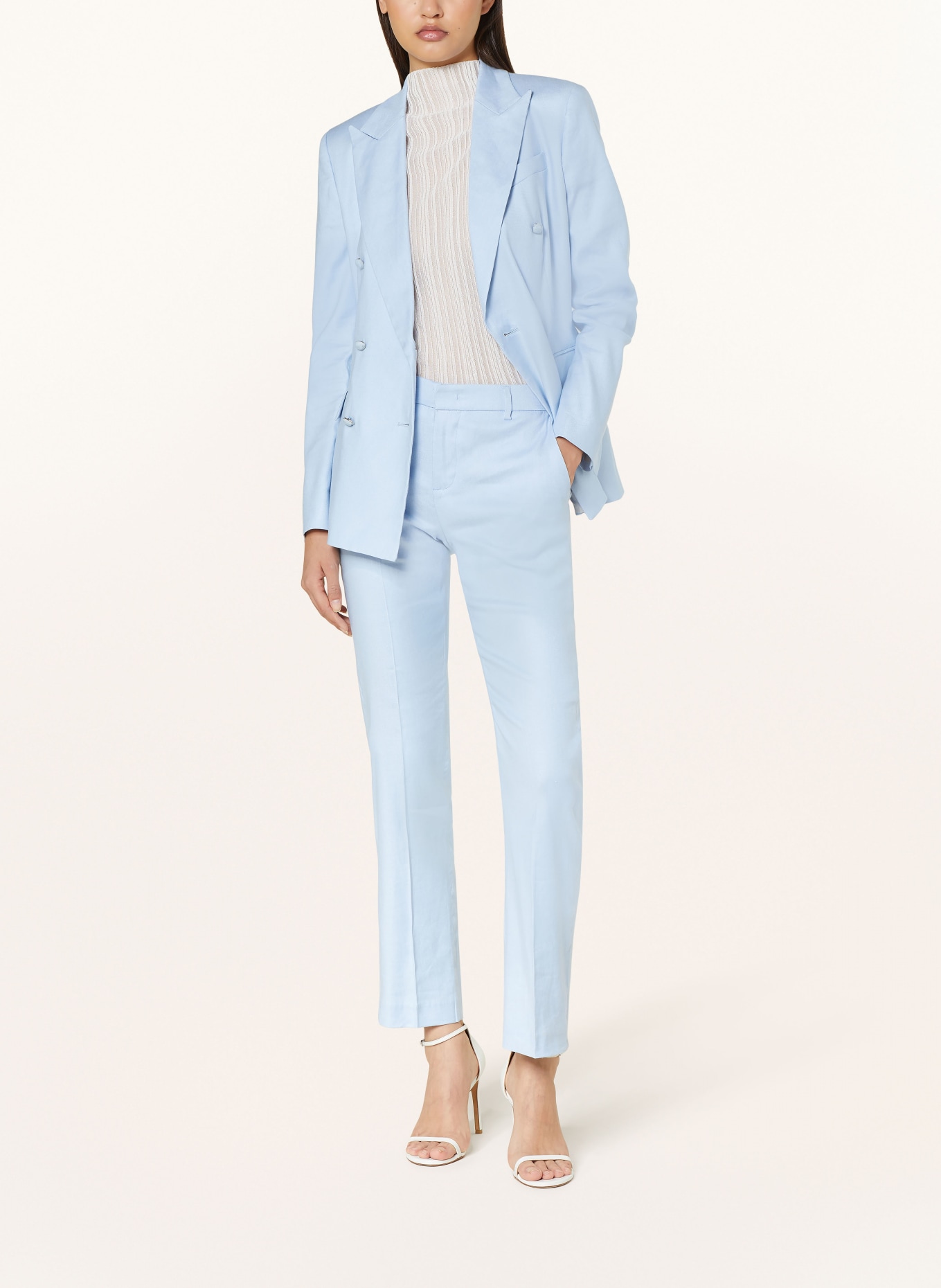 Dondup Trousers KASYA with linen, Color: LIGHT BLUE (Image 2)