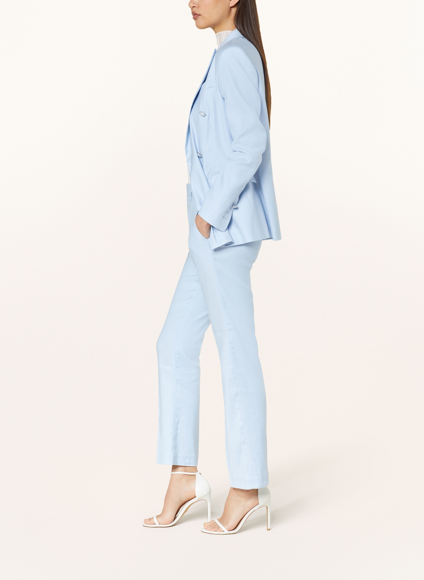 Dondup Trousers KASYA with linen, Color: LIGHT BLUE (Image 4)