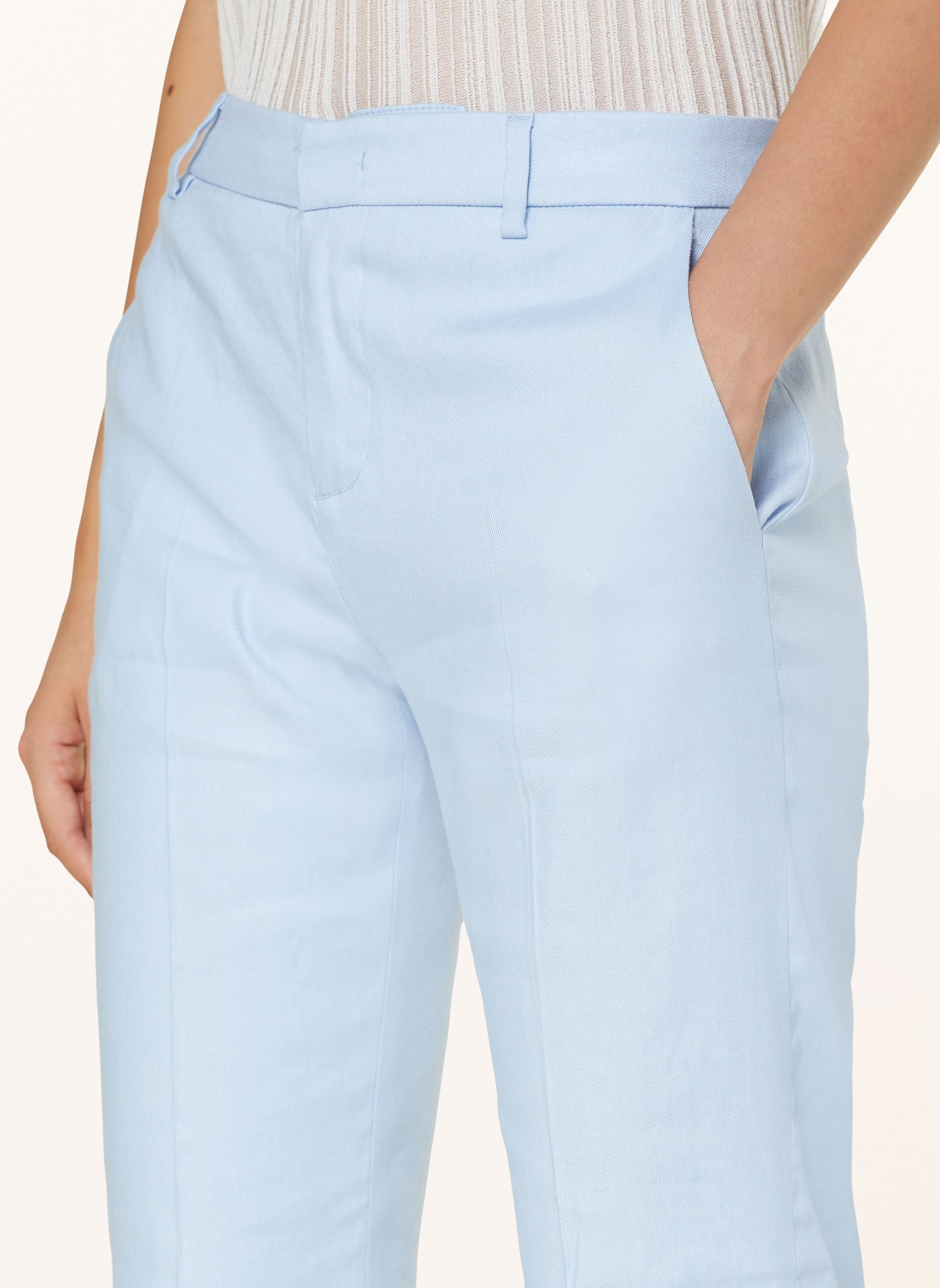 Dondup Trousers KASYA with linen, Color: LIGHT BLUE (Image 5)