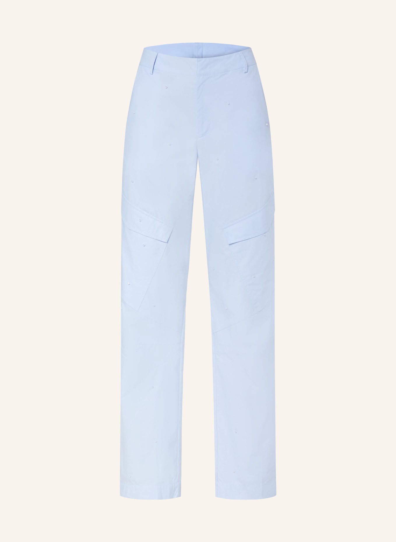 Dondup Cargo pants CAMILLA with decorative beads, Color: LIGHT BLUE (Image 1)