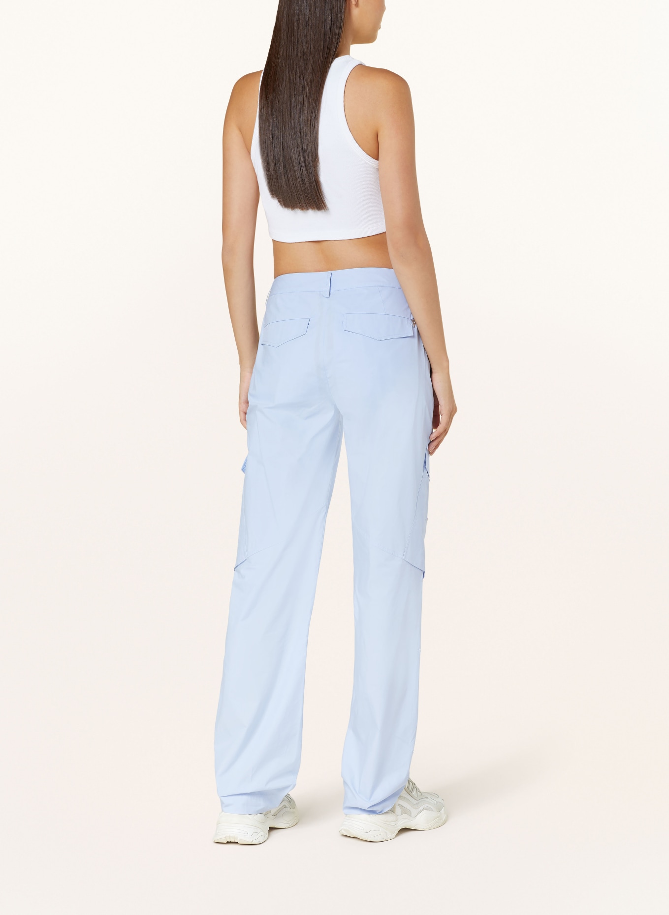 Dondup Cargo pants CAMILLA with decorative beads, Color: LIGHT BLUE (Image 3)