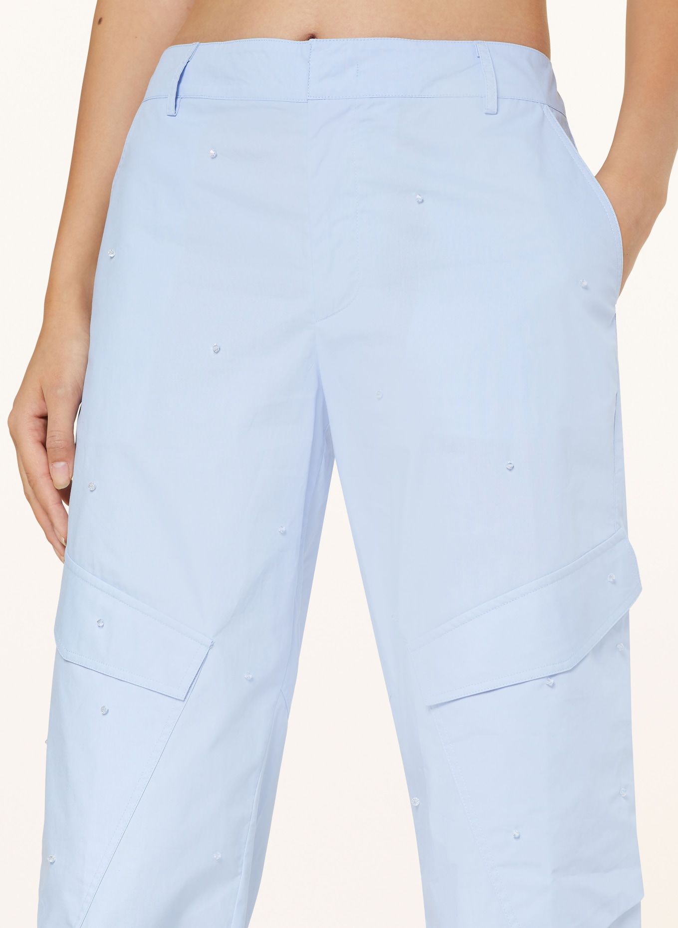 Dondup Cargo pants CAMILLA with decorative beads, Color: LIGHT BLUE (Image 5)