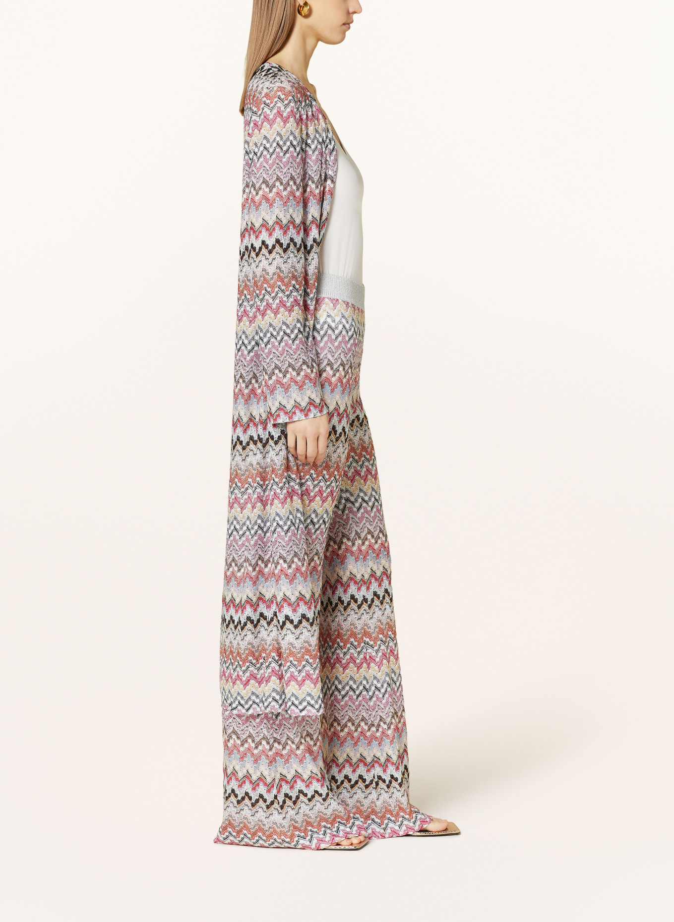 MISSONI Knit trousers with glitter thread, Color: SILVER/ BLACK/ PINK (Image 4)