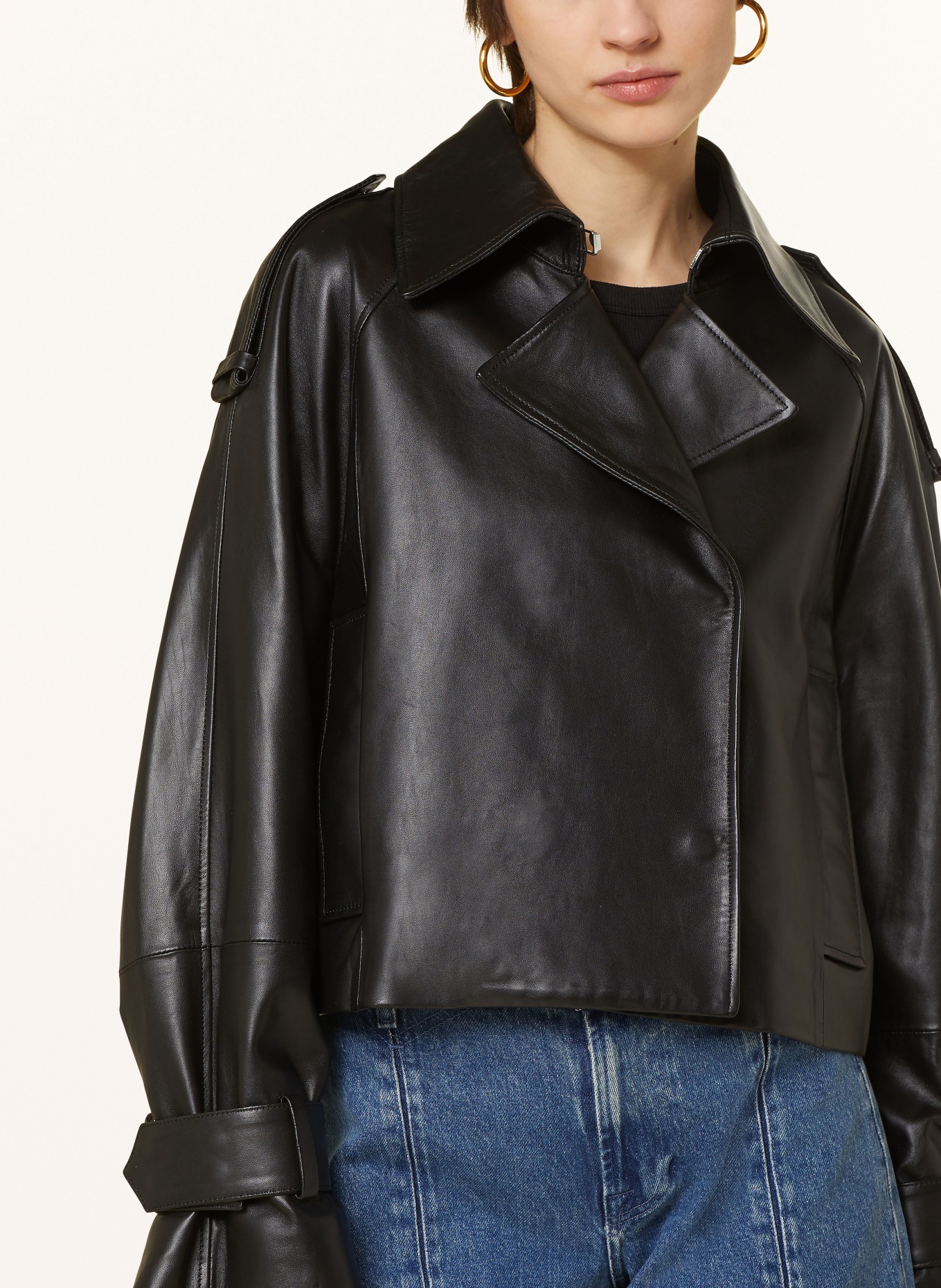 IVY OAK Leather jacket LILITH ANN, Color: BLACK (Image 4)