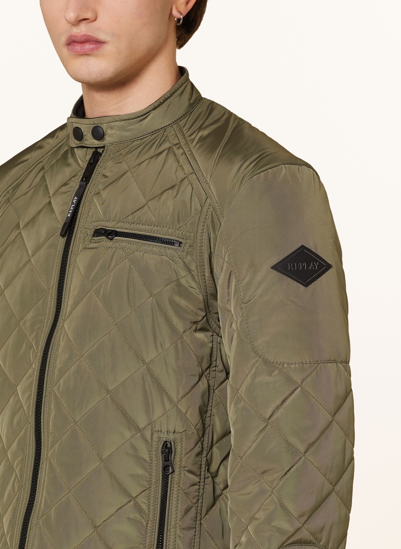 REPLAY Quilted jacket, Color: OLIVE (Image 4)