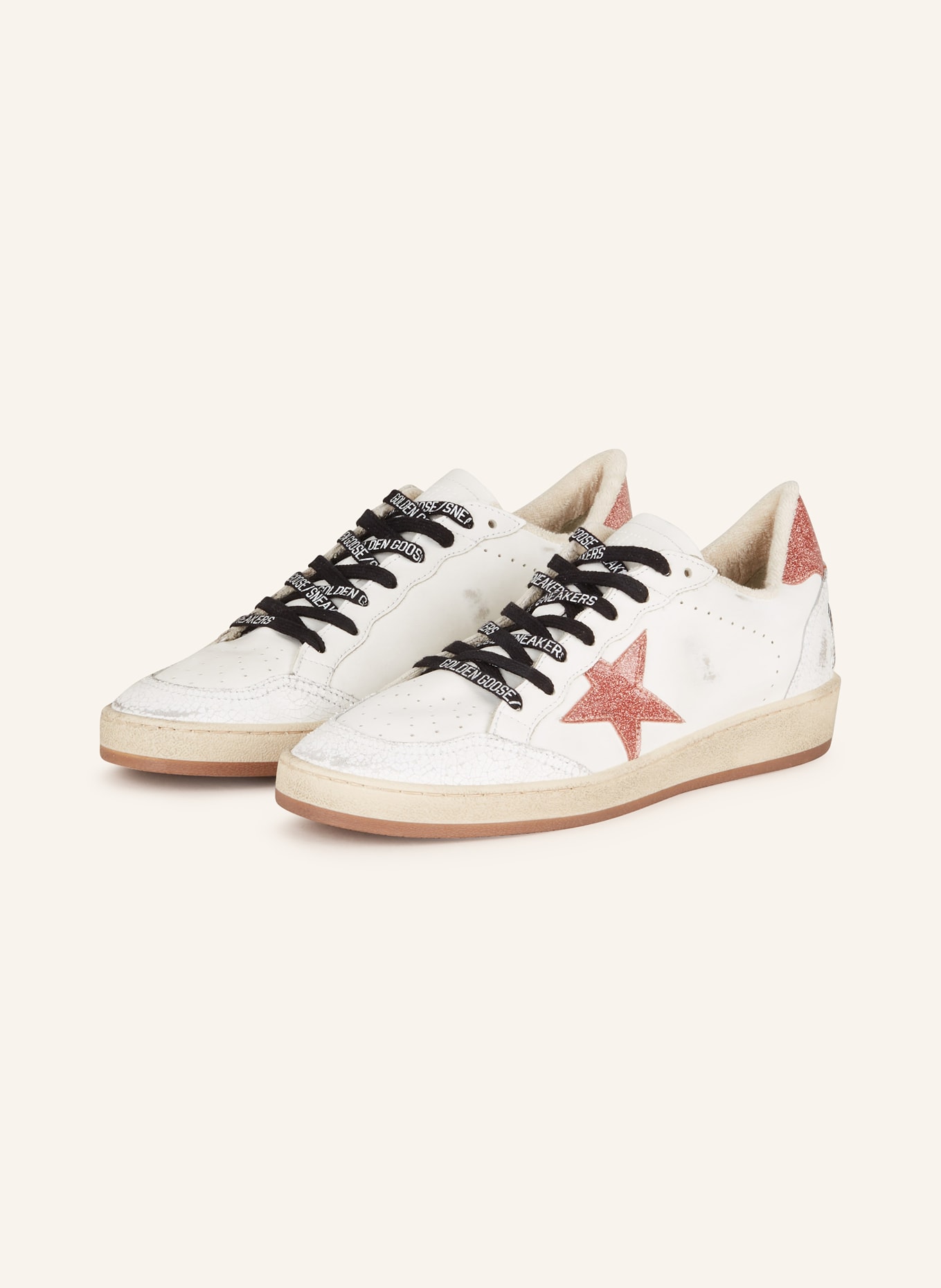 GOLDEN GOOSE Sneakers BALL STAR, Color: WHITE/ ROSE GOLD (Image 1)