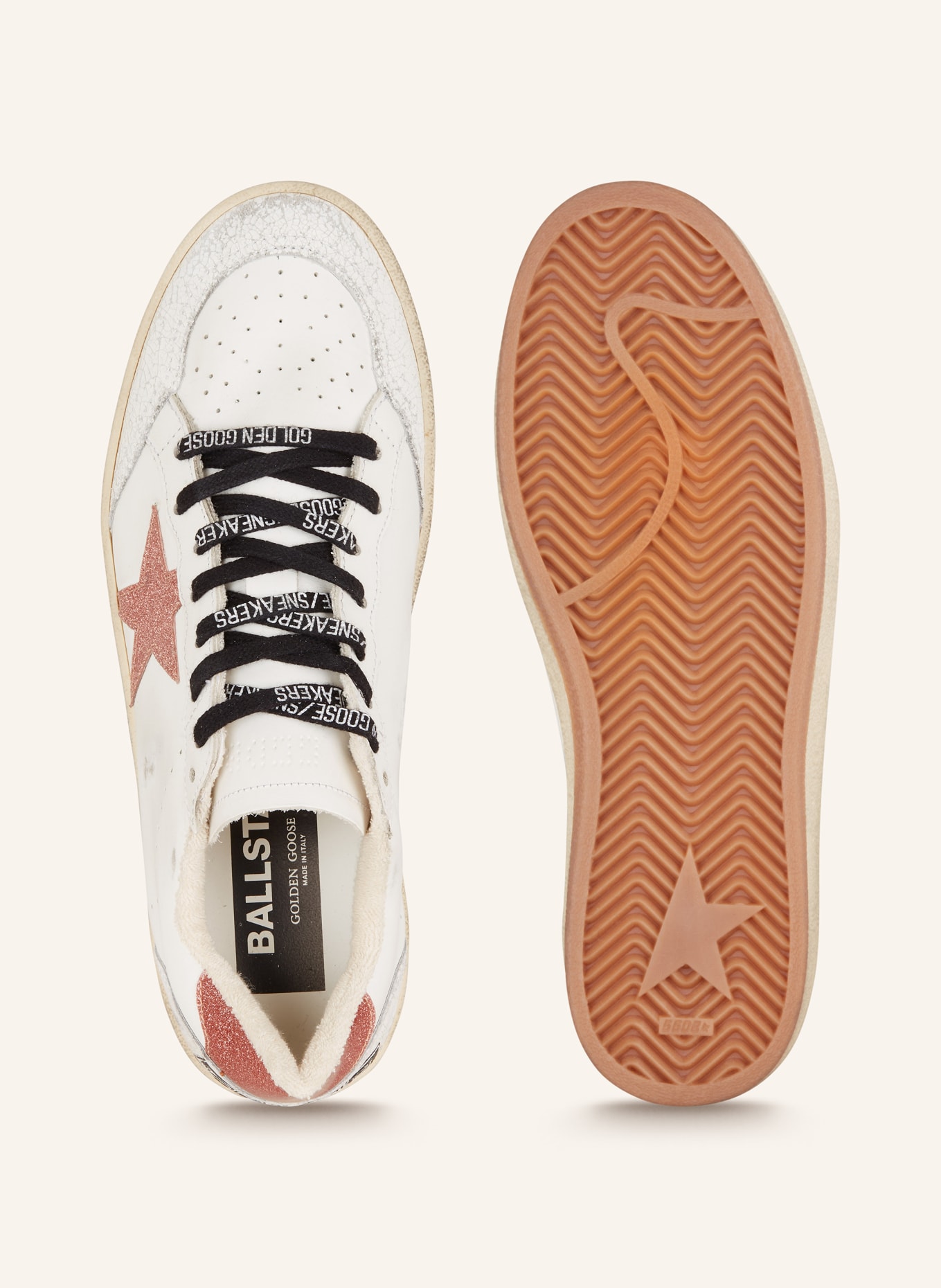 GOLDEN GOOSE Sneakers BALL STAR, Color: WHITE/ ROSE GOLD (Image 5)