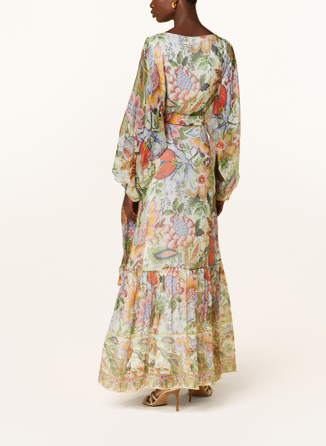 ETRO Silk dress, Color: WHITE/ PINK/ LIGHT GREEN (Image 3)