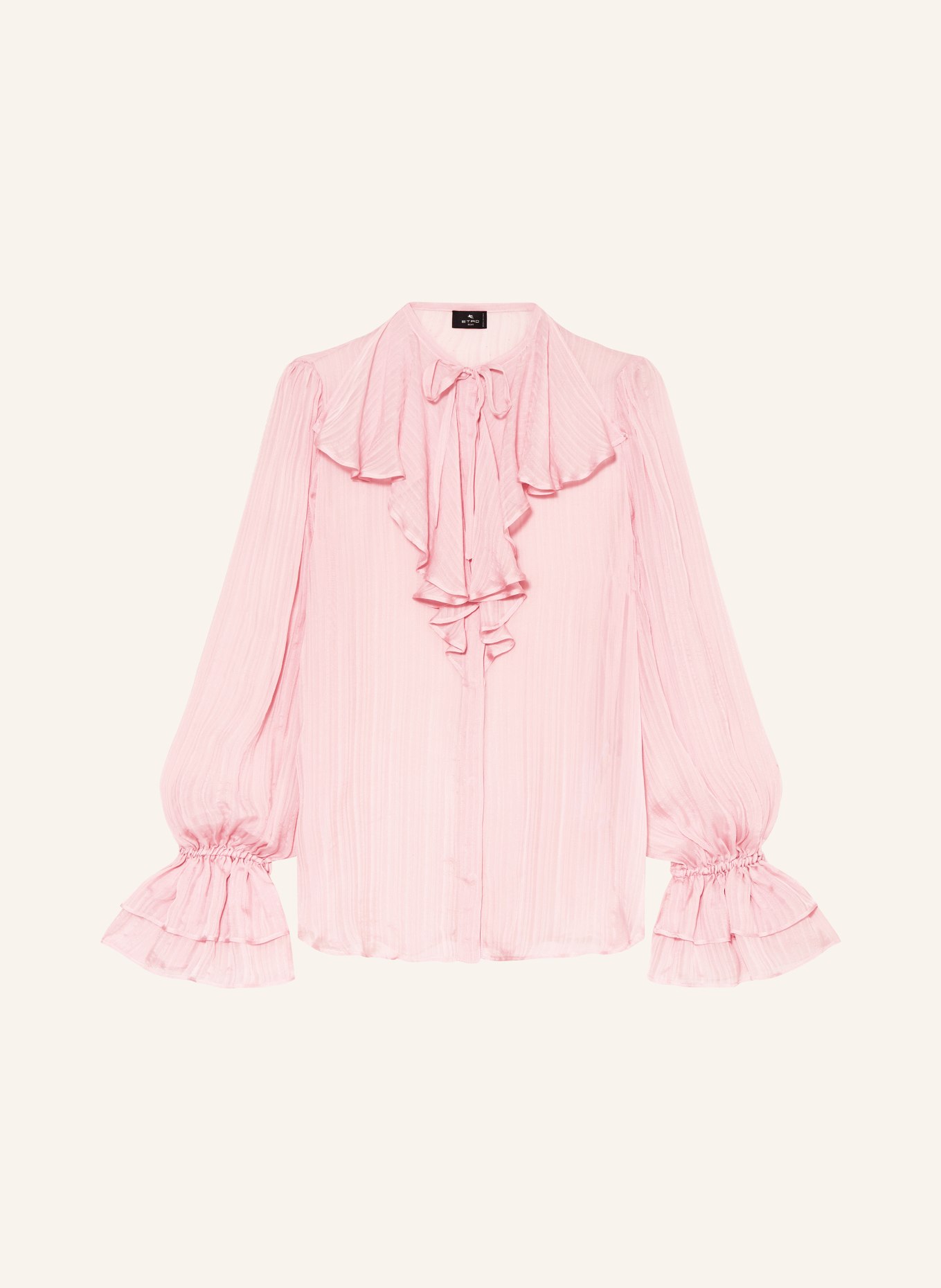 ETRO Silk blouse with frills, Color: PINK (Image 1)
