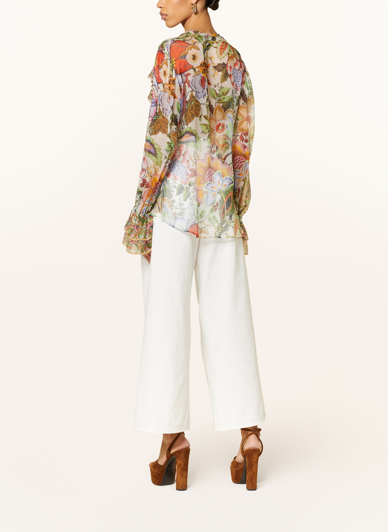 ETRO Silk blouse, Color: CREAM/ LIGHT GREEN/ ORANGE (Image 3)