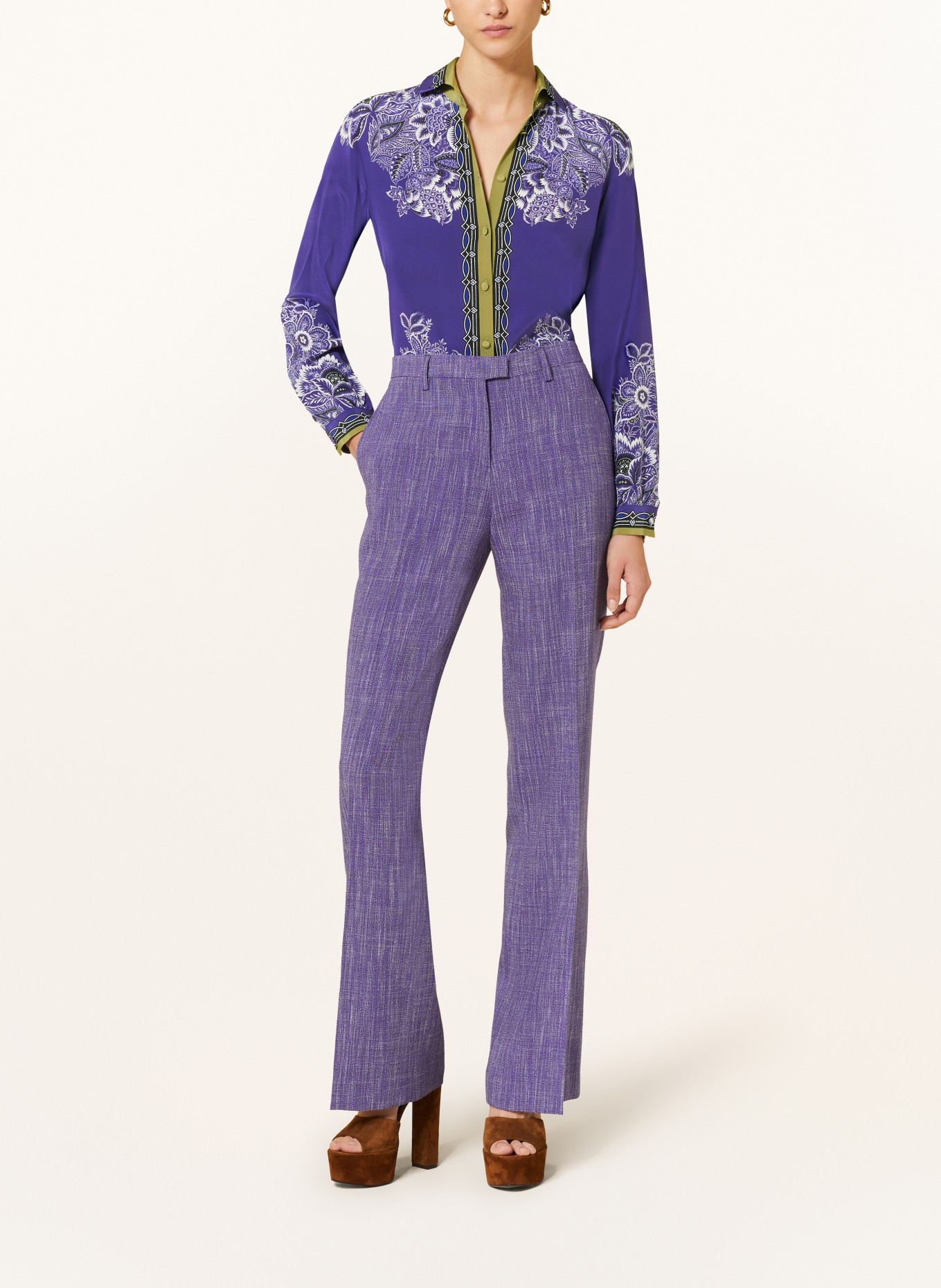ETRO Shirt blouse in silk, Color: BLUE/ WHITE/ OLIVE (Image 2)
