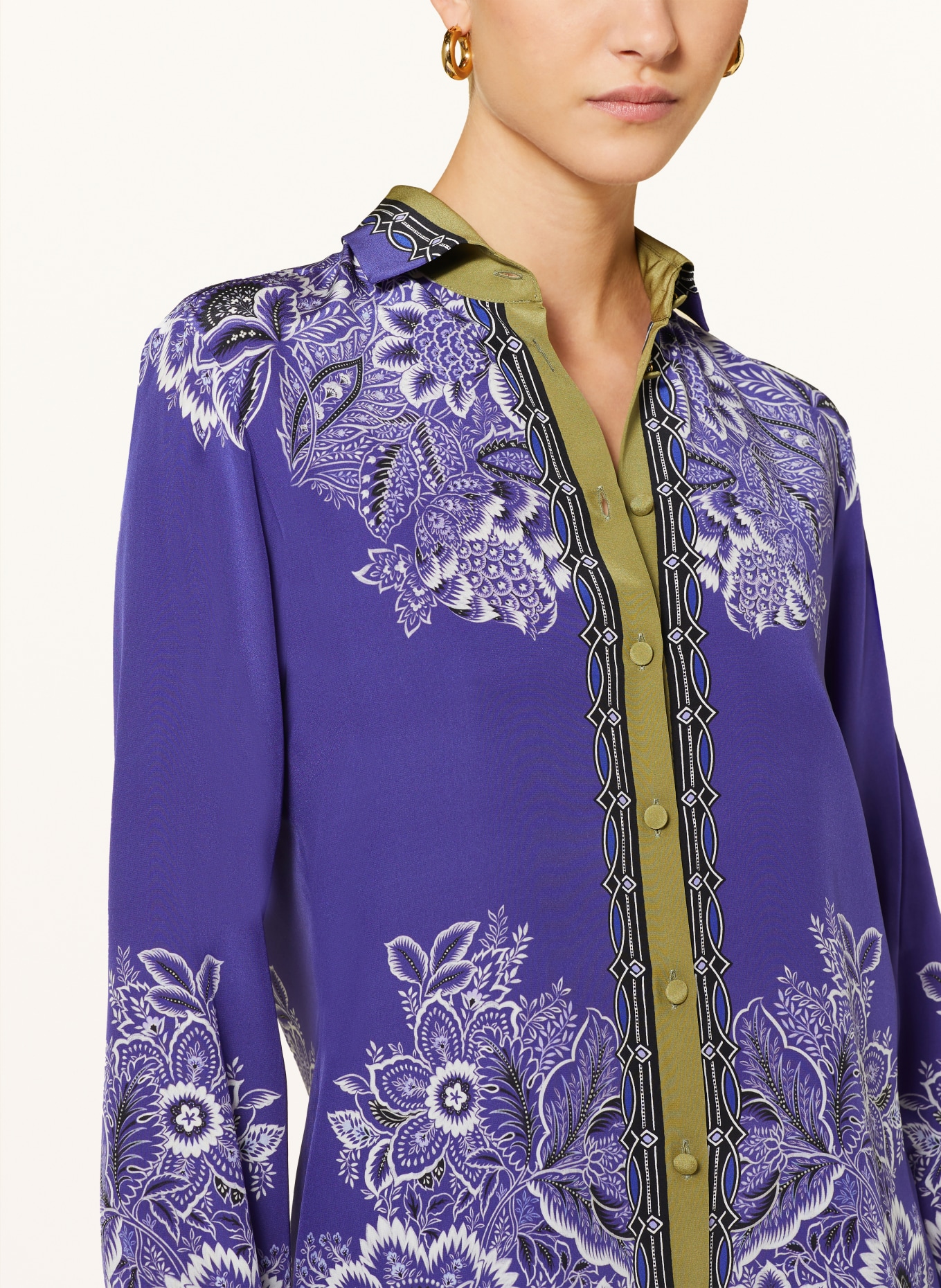 ETRO Shirt blouse in silk, Color: BLUE/ WHITE/ OLIVE (Image 4)