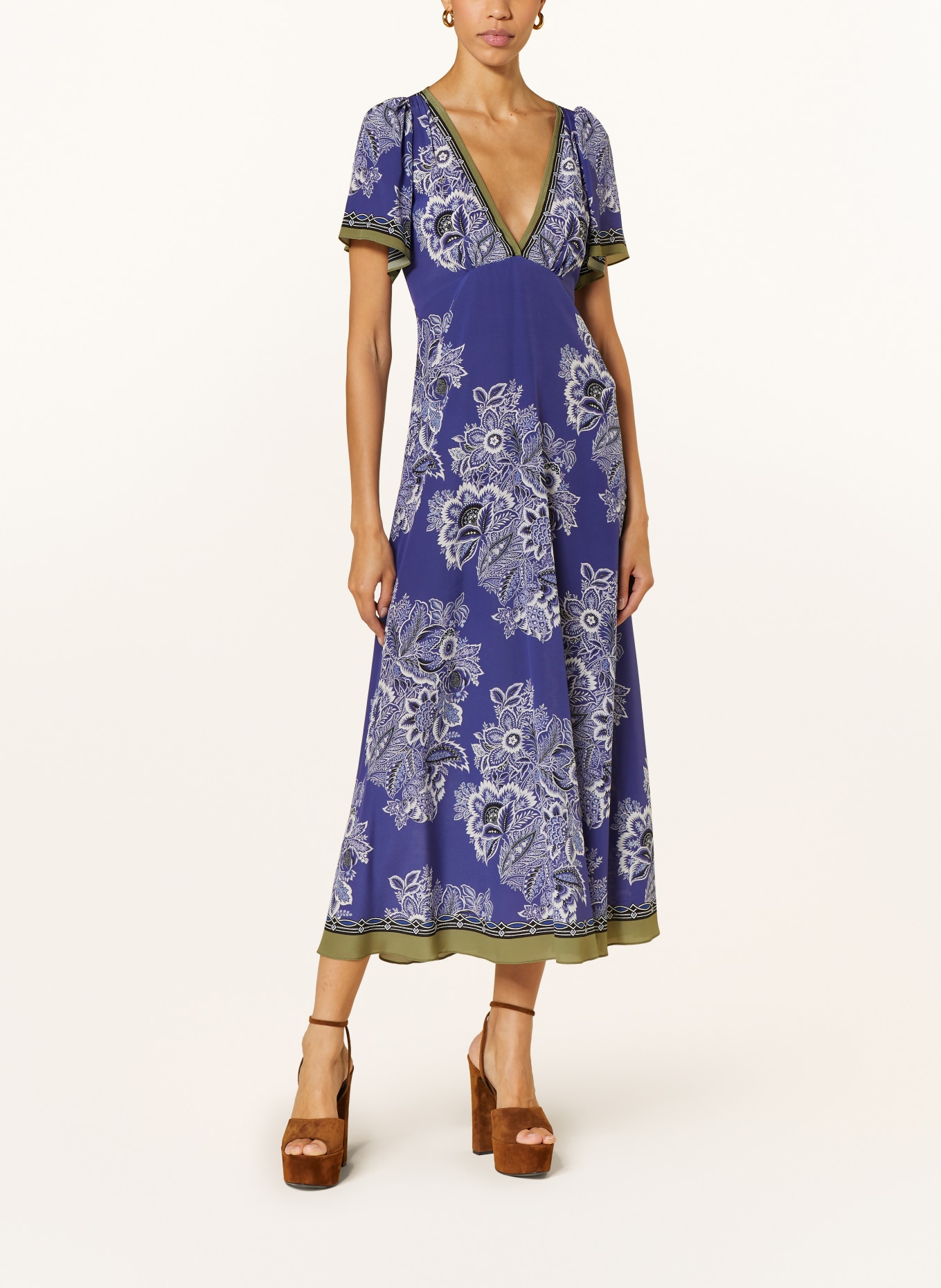 ETRO Silk dress, Color: BLUE/ WHITE/ OLIVE (Image 2)