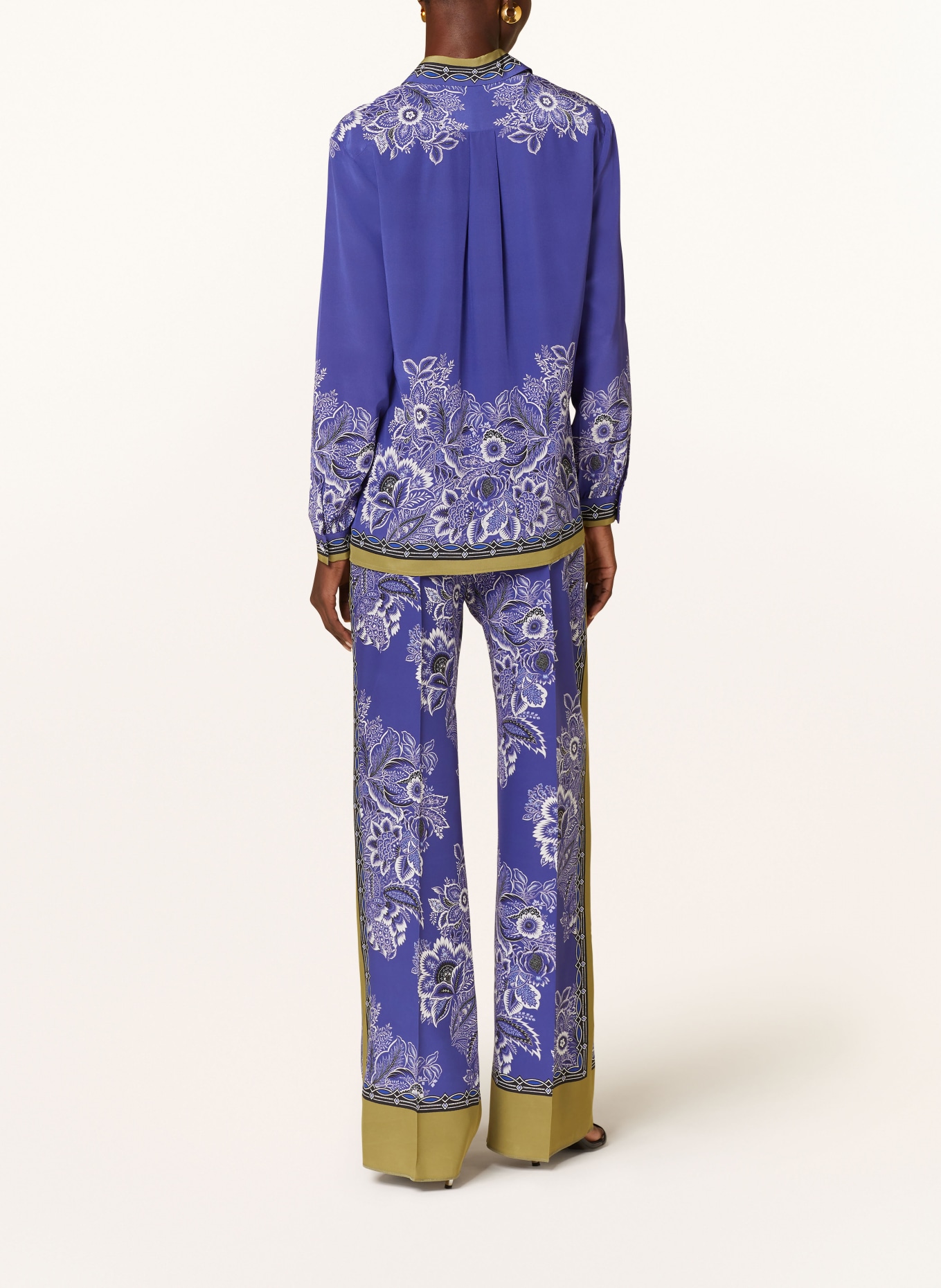 ETRO Silk pants, Color: BLUE/ WHITE/ KHAKI (Image 3)