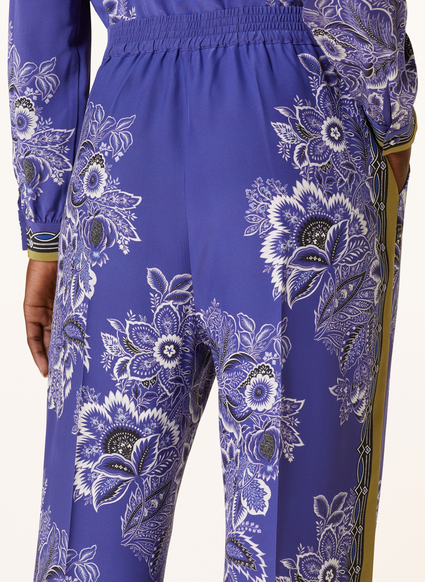 ETRO Silk pants, Color: BLUE/ WHITE/ KHAKI (Image 5)