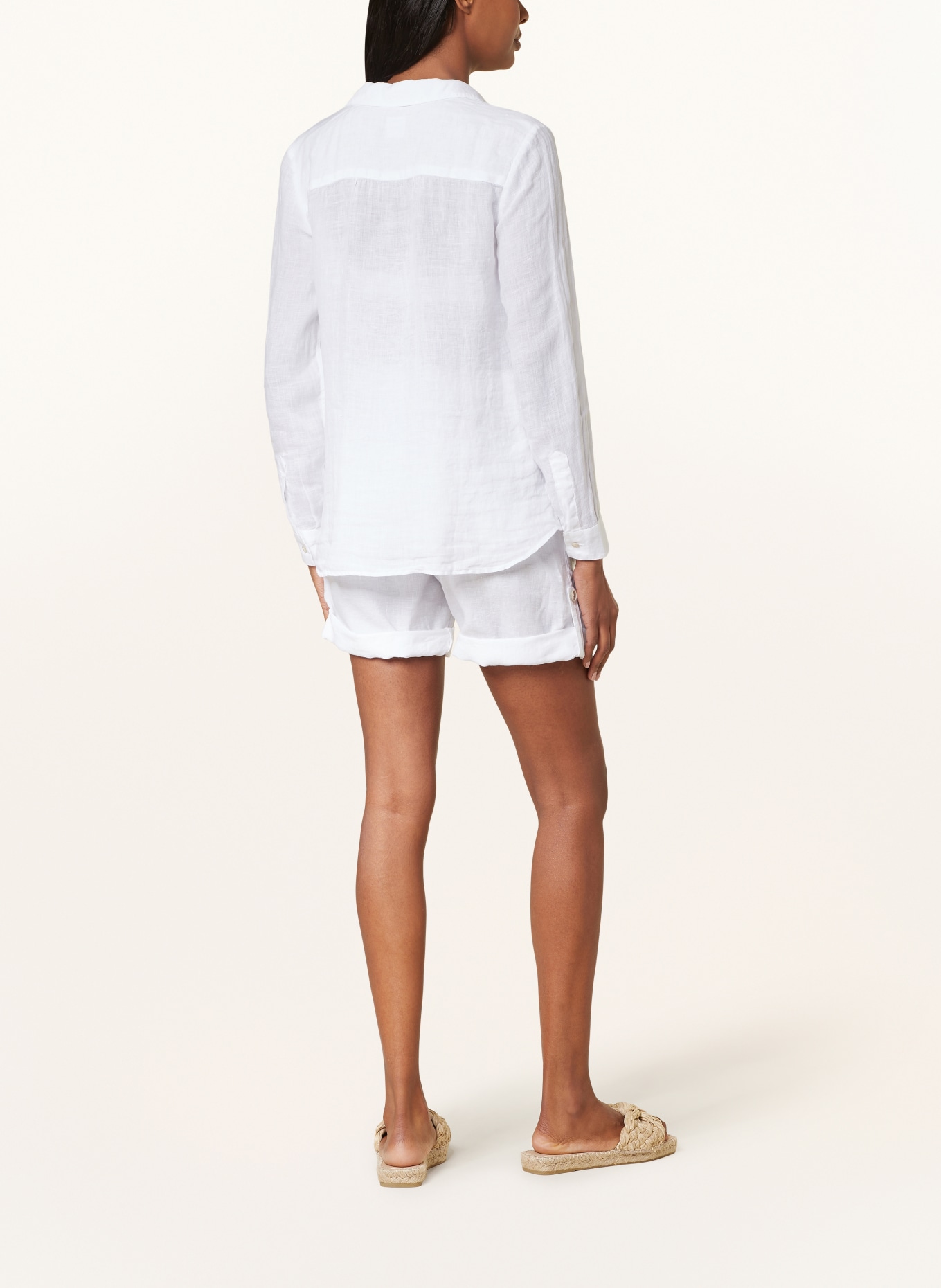 120%lino Linen blouse, Color: WHITE (Image 3)