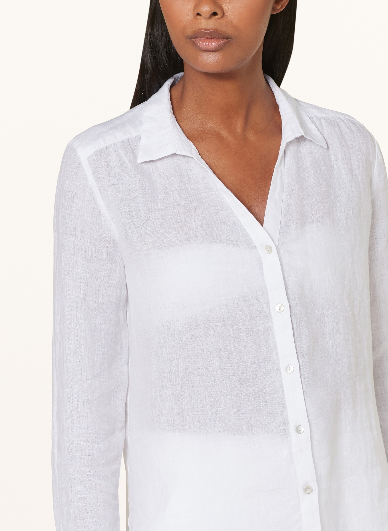 120%lino Linen blouse, Color: WHITE (Image 4)