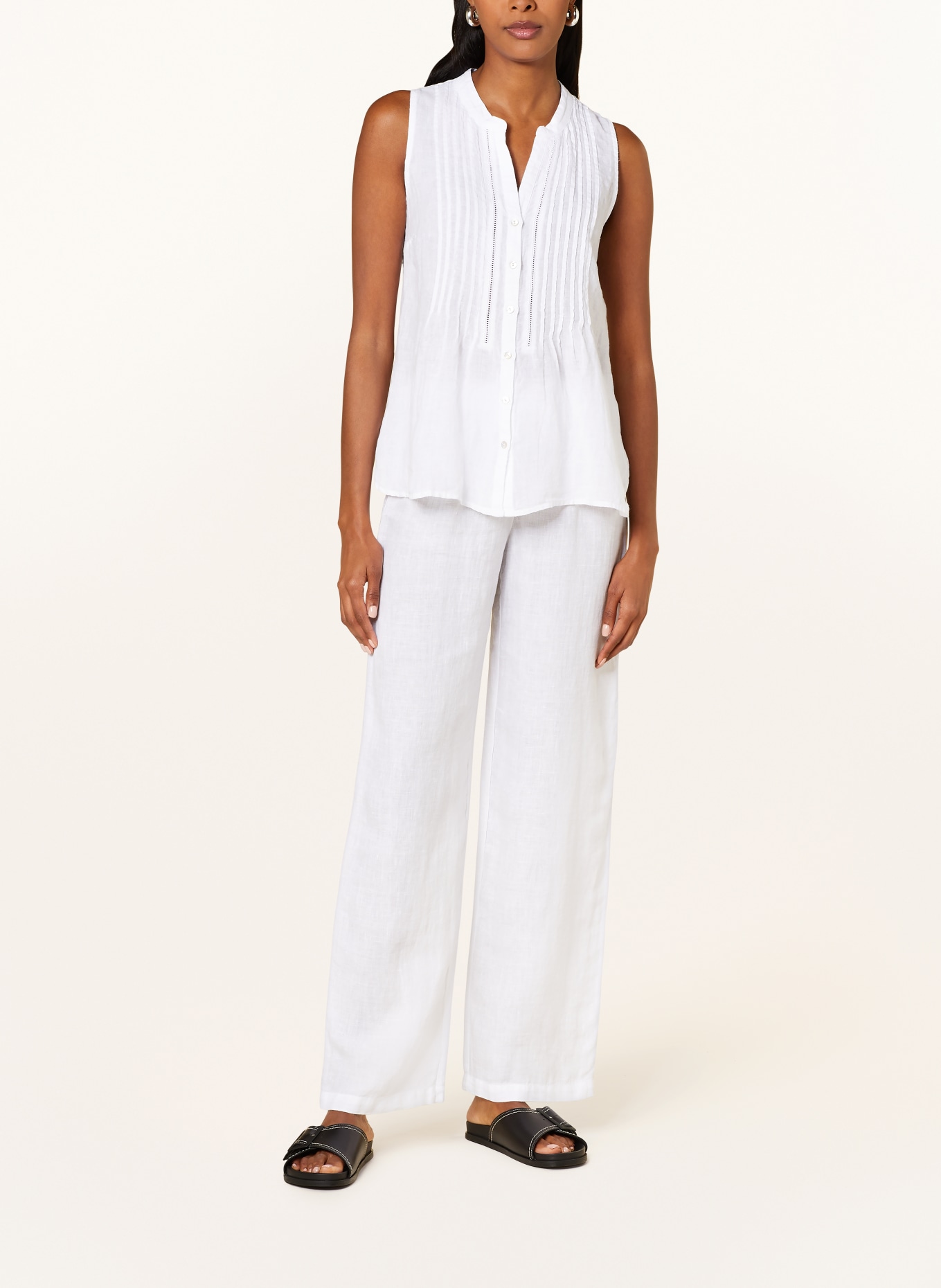 120%lino Linen trousers, Color: WHITE (Image 2)