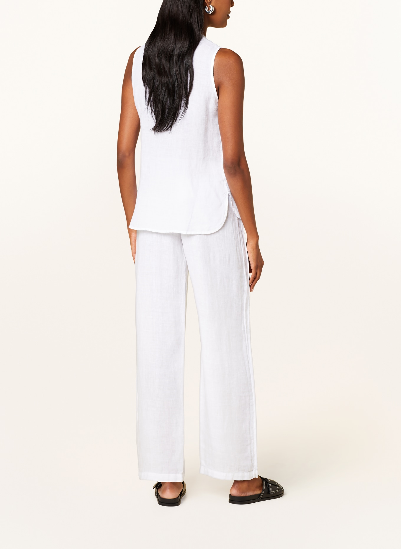 120%lino Linen trousers, Color: WHITE (Image 3)