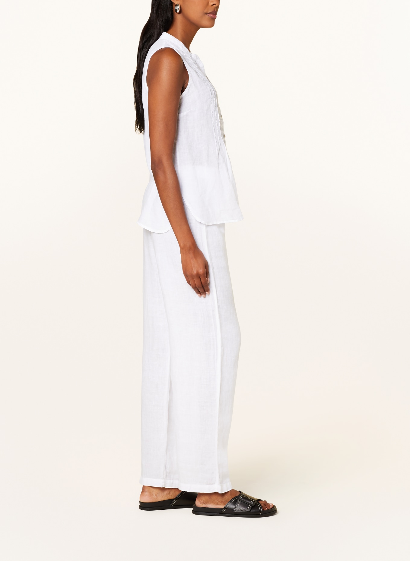 120%lino Linen trousers, Color: WHITE (Image 4)