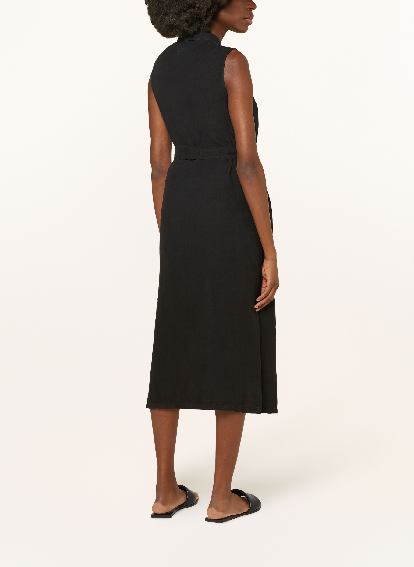 120%lino Shirt dress in linen, Color: BLACK (Image 3)