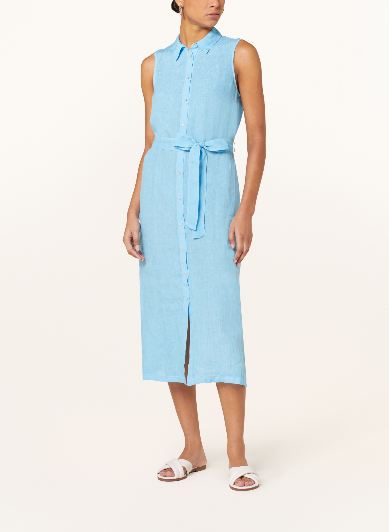 120%lino Beach dress made of linen, Color: TURQUOISE (Image 2)