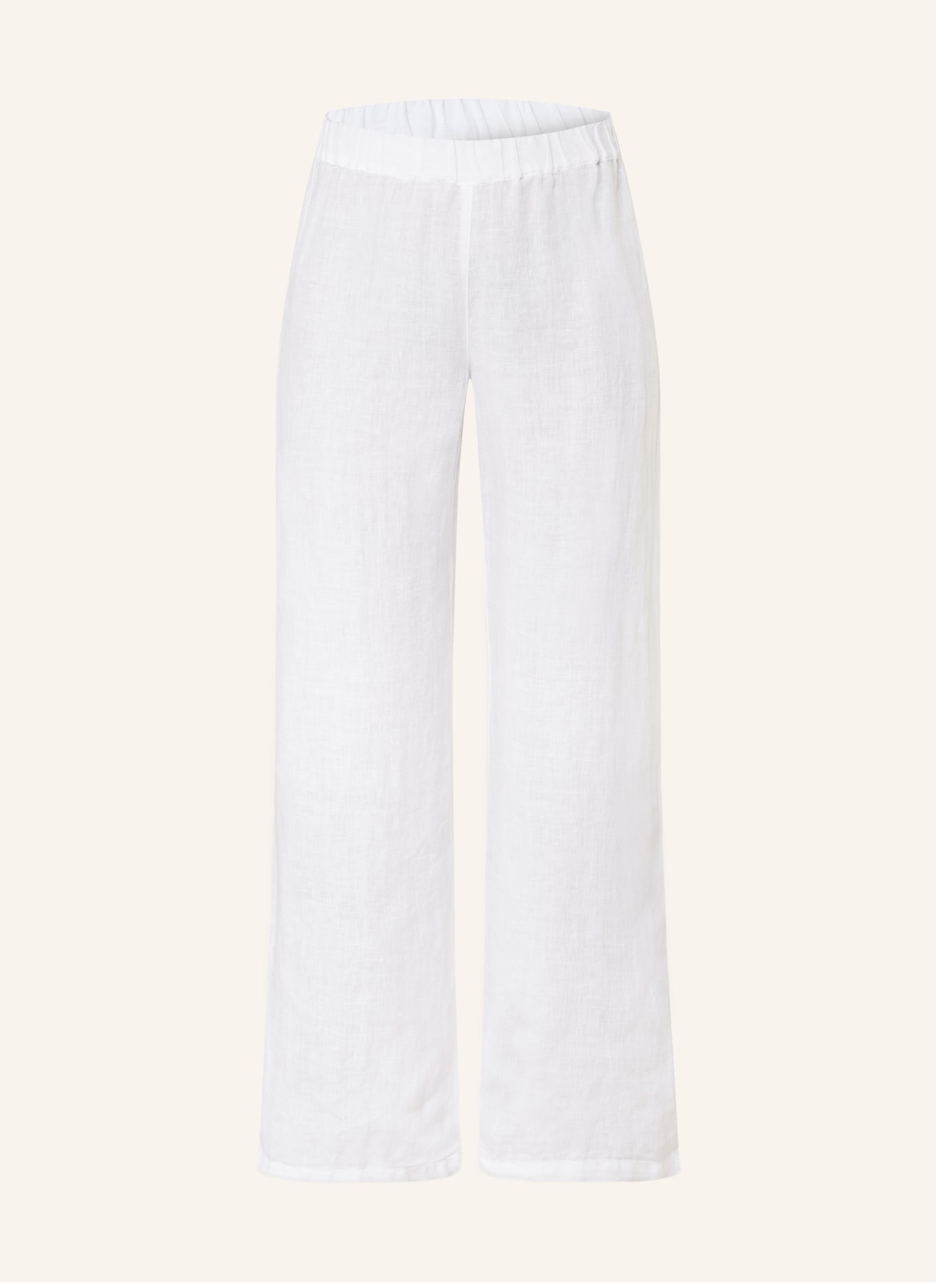 120%lino Wide leg trousers made of linen, Color: WHITE (Image 1)
