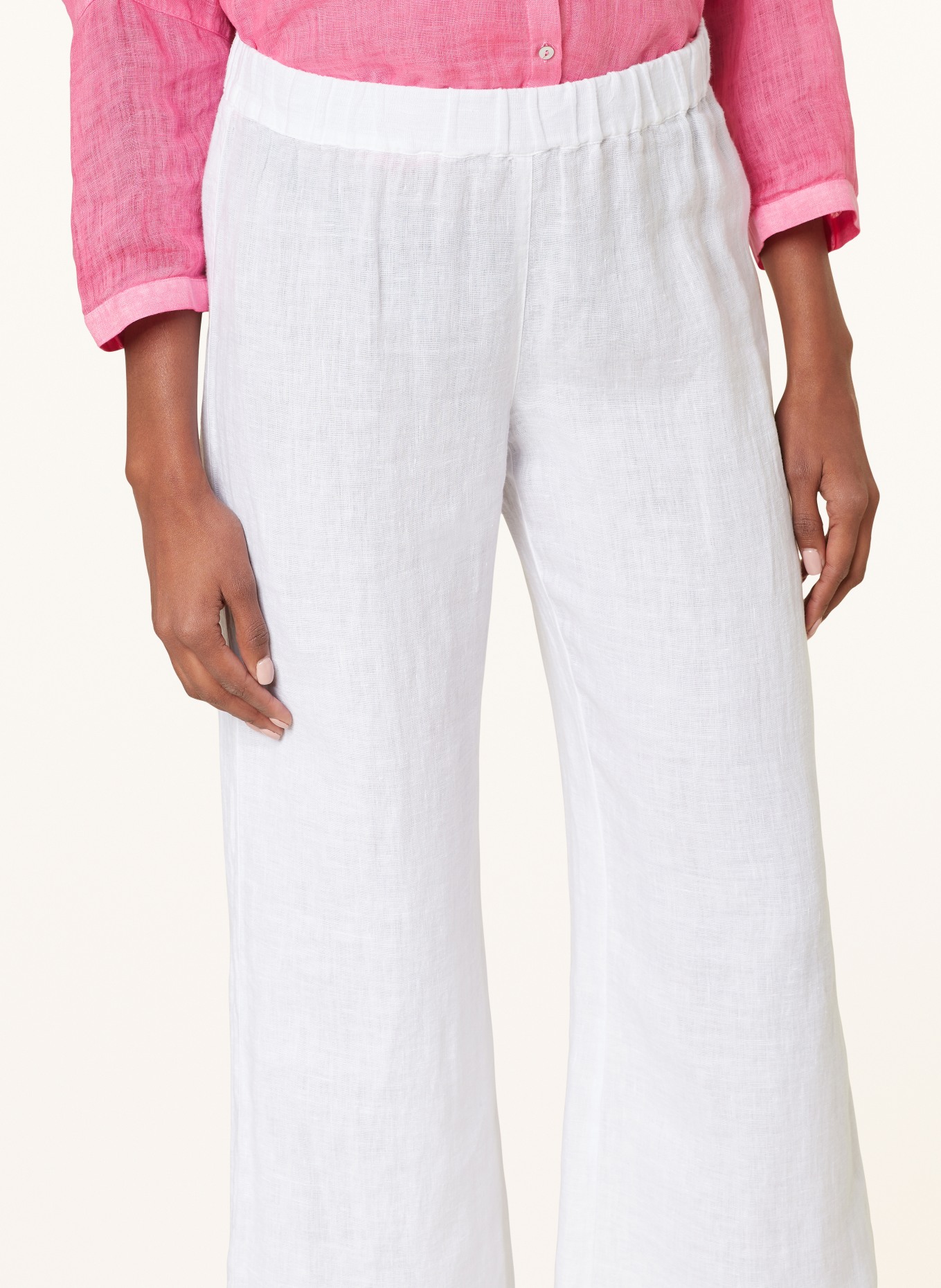 120%lino Wide leg trousers made of linen, Color: WHITE (Image 5)