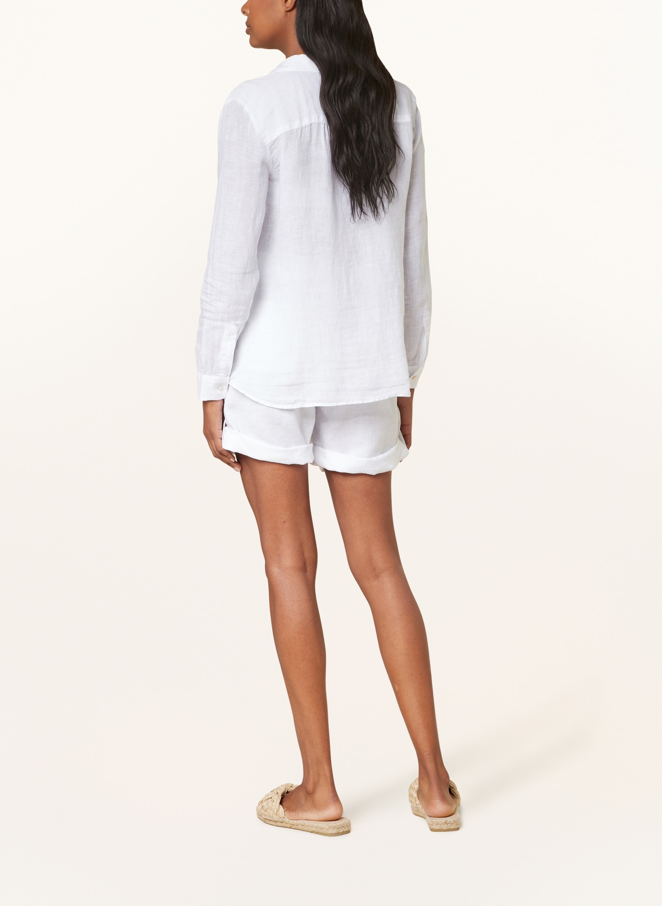 120%lino Linen shorts, Color: WHITE (Image 3)
