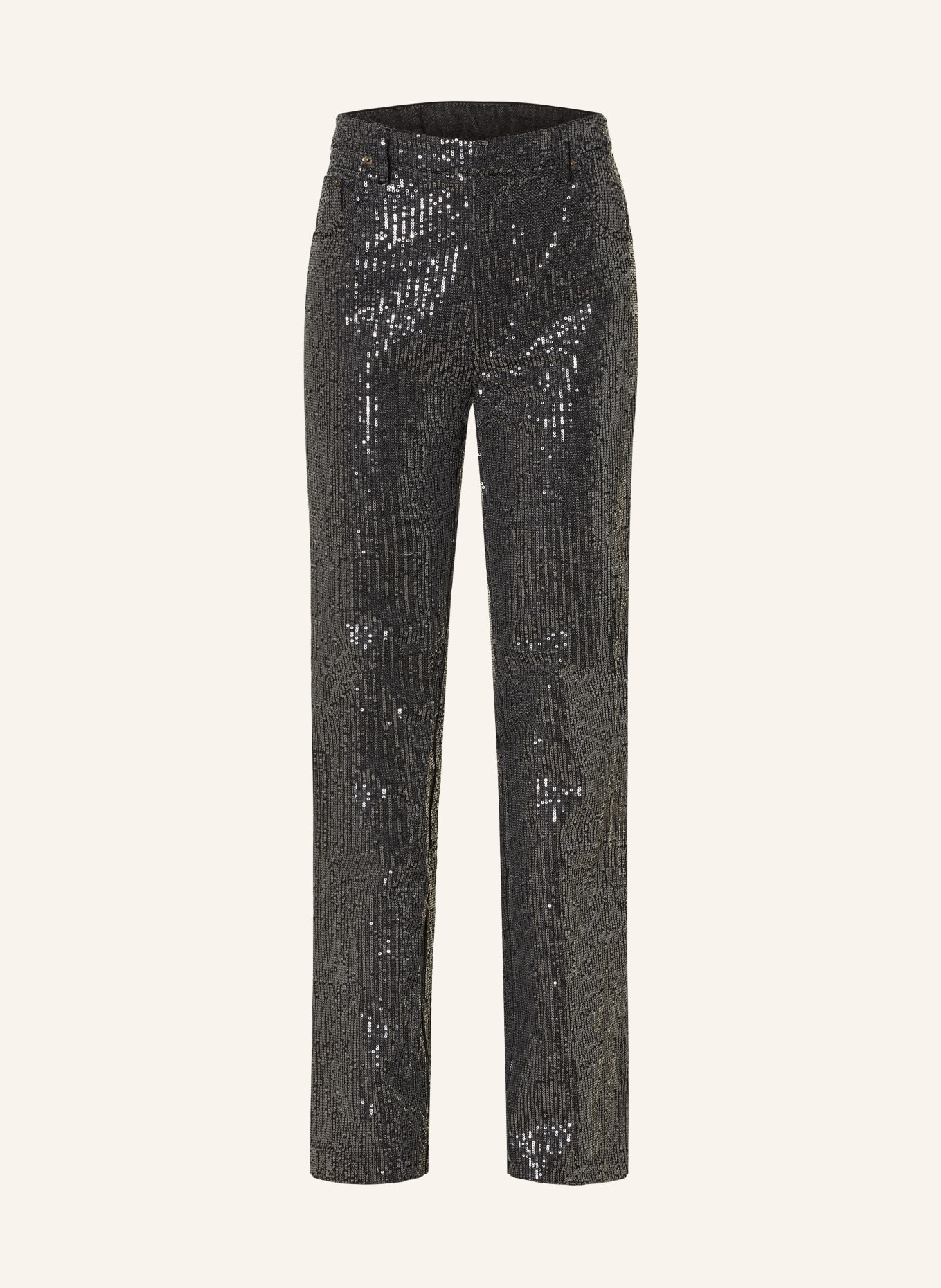 ROTATE Straight jeans with sequins, Color: BLACK (Image 1)