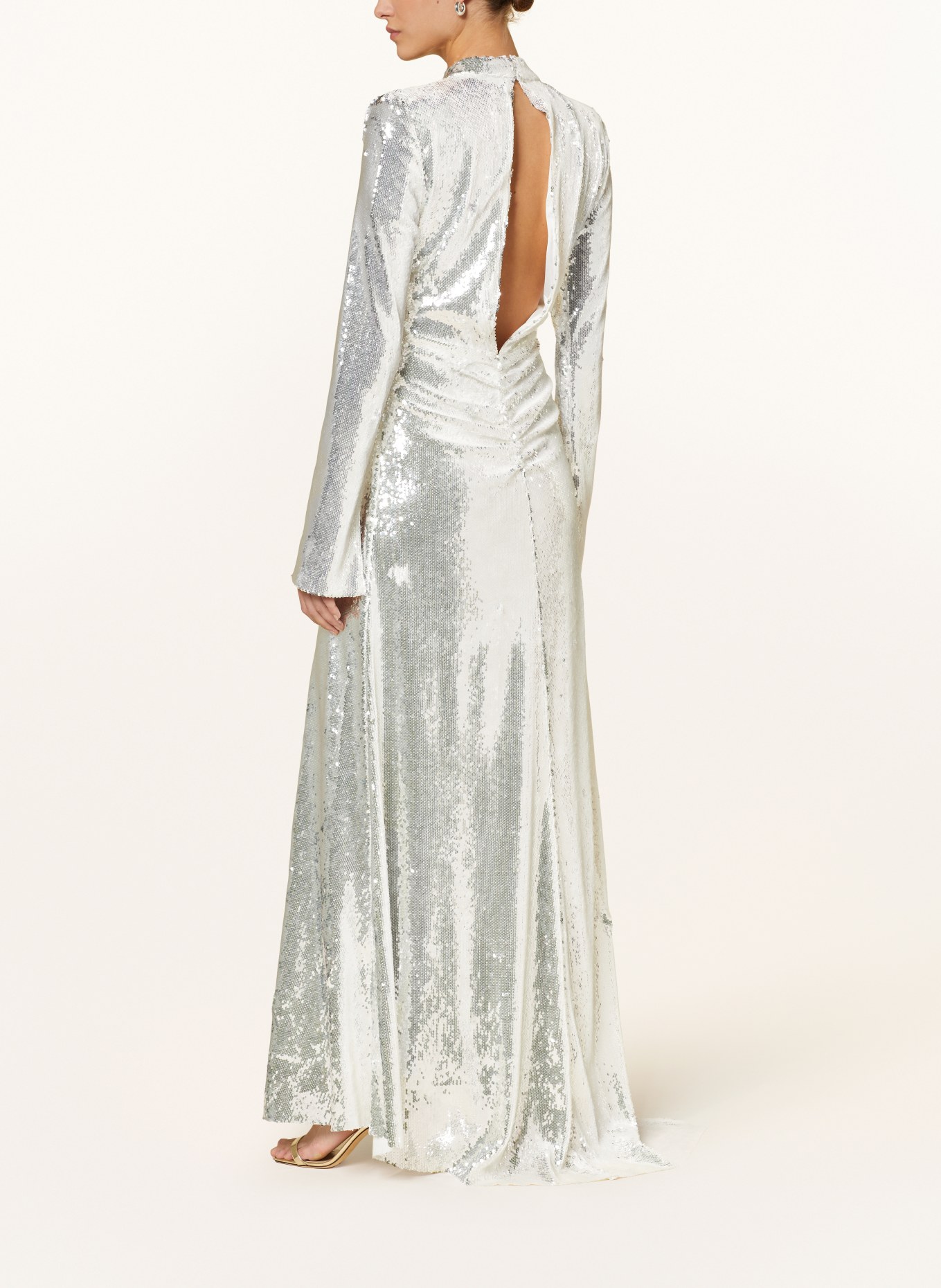 ROTATE Dress with sequins, Color: WHITE (Image 3)