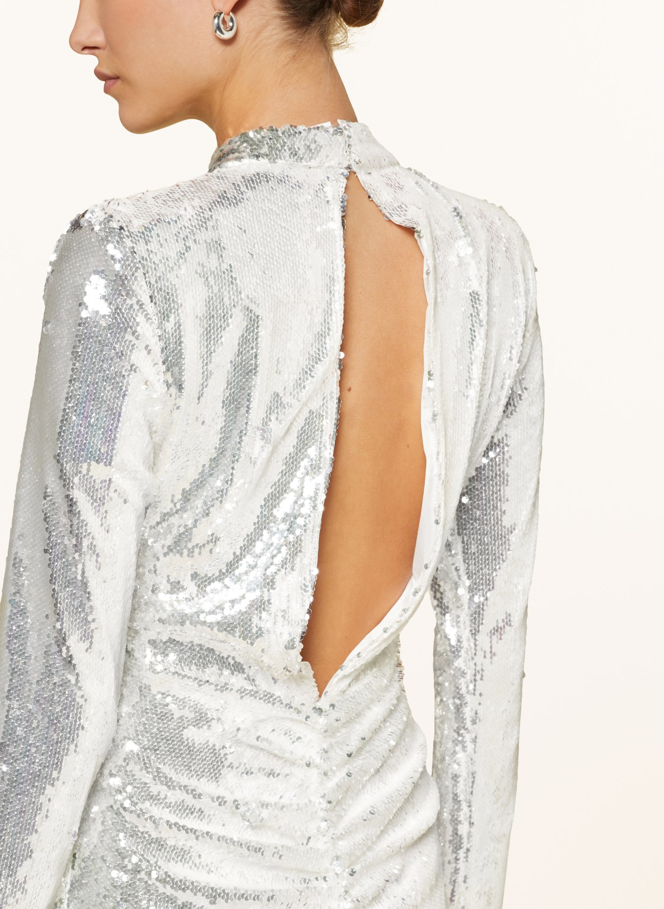 ROTATE Dress with sequins, Color: WHITE (Image 4)